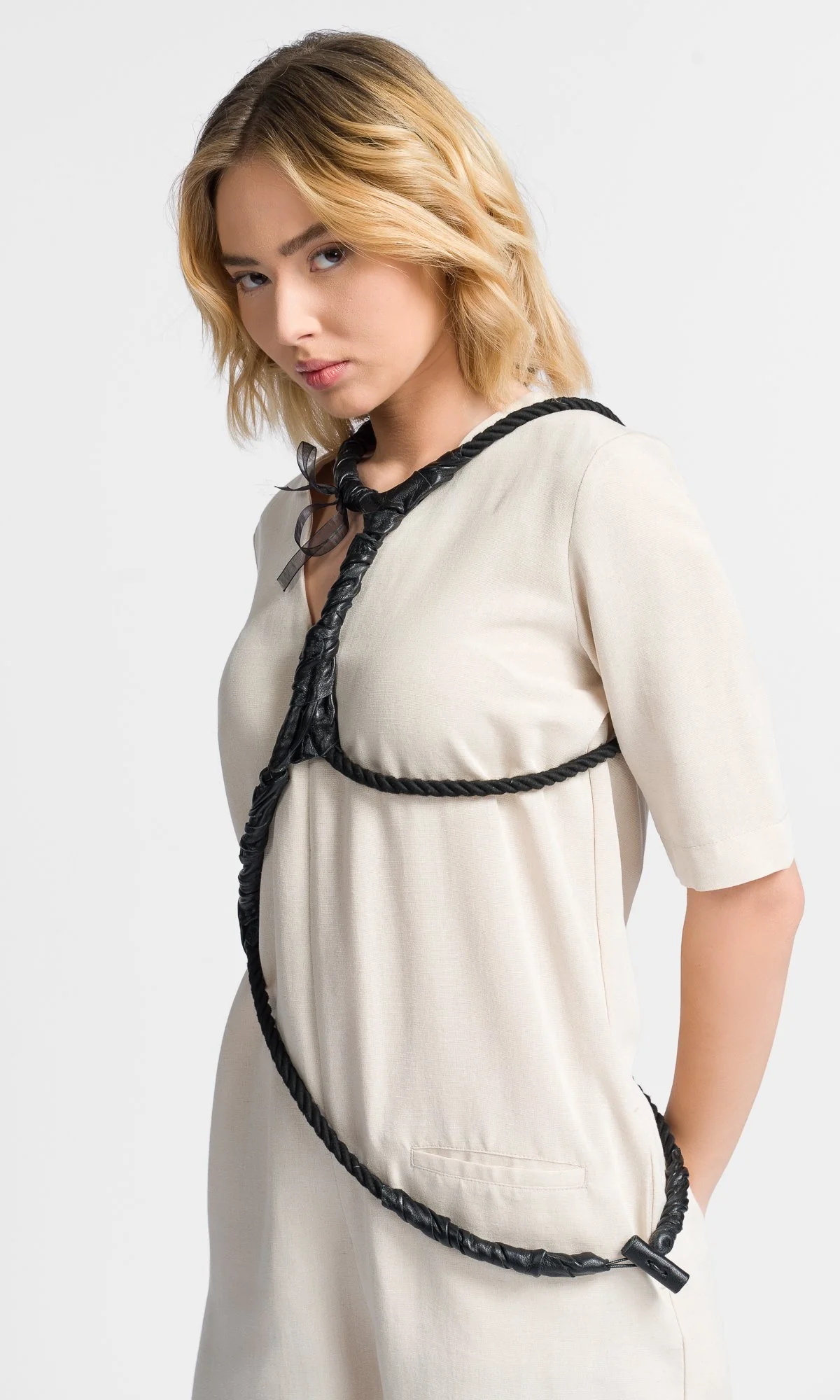 Asymmetric Genuine Leather Harness - Image 2
