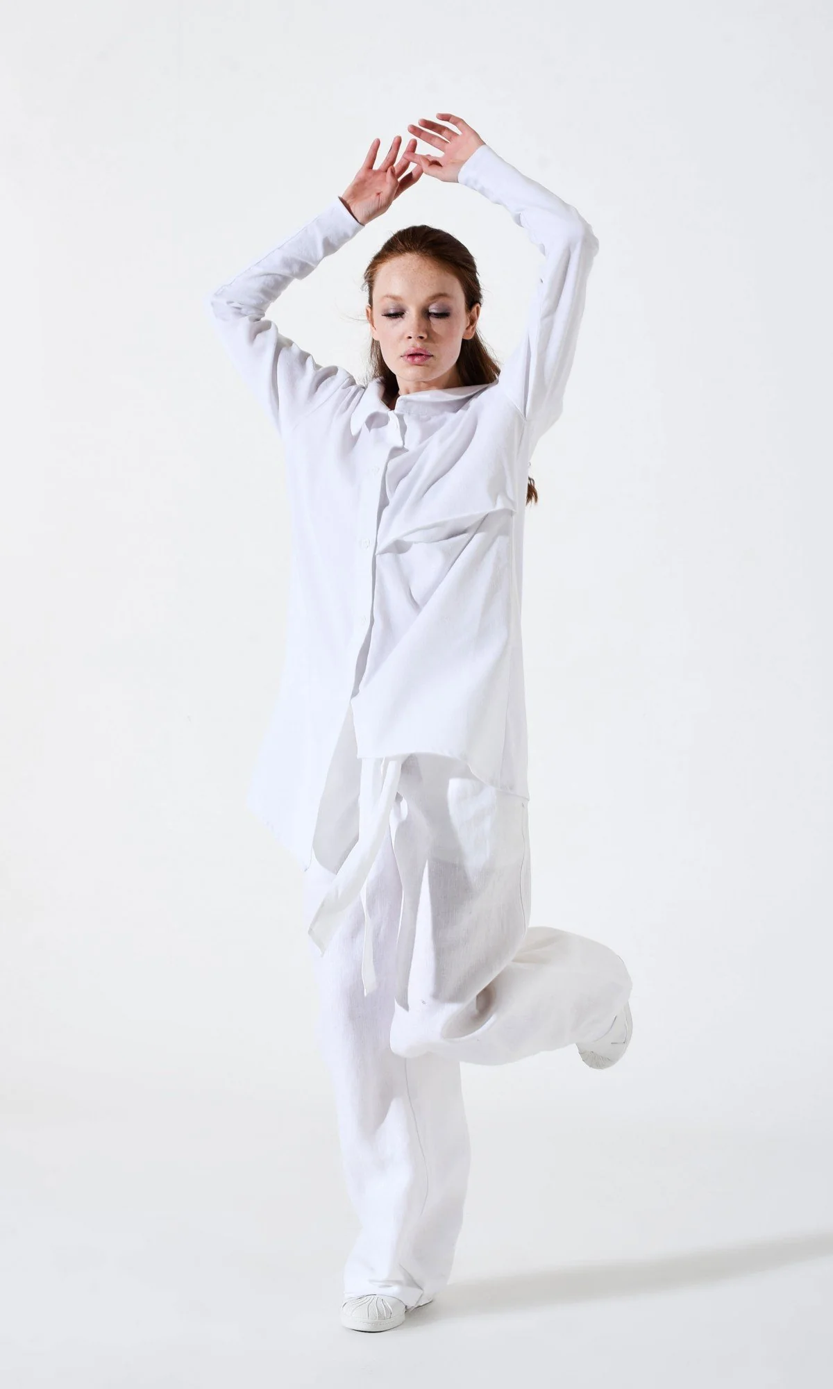 Asymmetric Multi-way Linen Shirt - Image 4