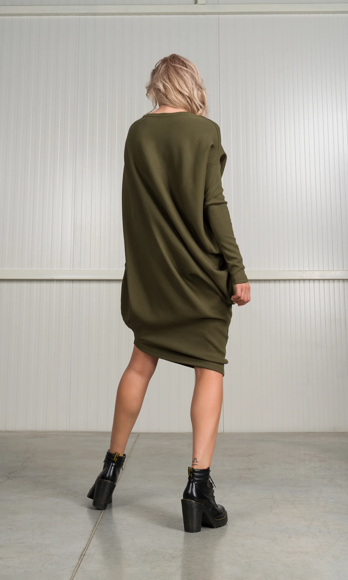 Asymmetric Ribbed Tunic Dress - Image 7