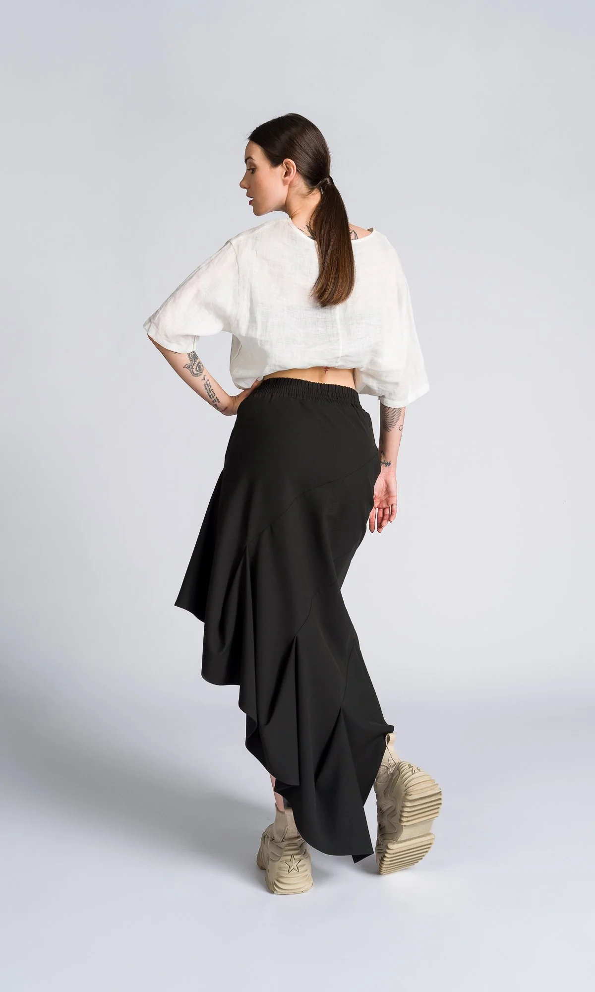Asymmetric Ruffle Maxi Skirt - Image 3