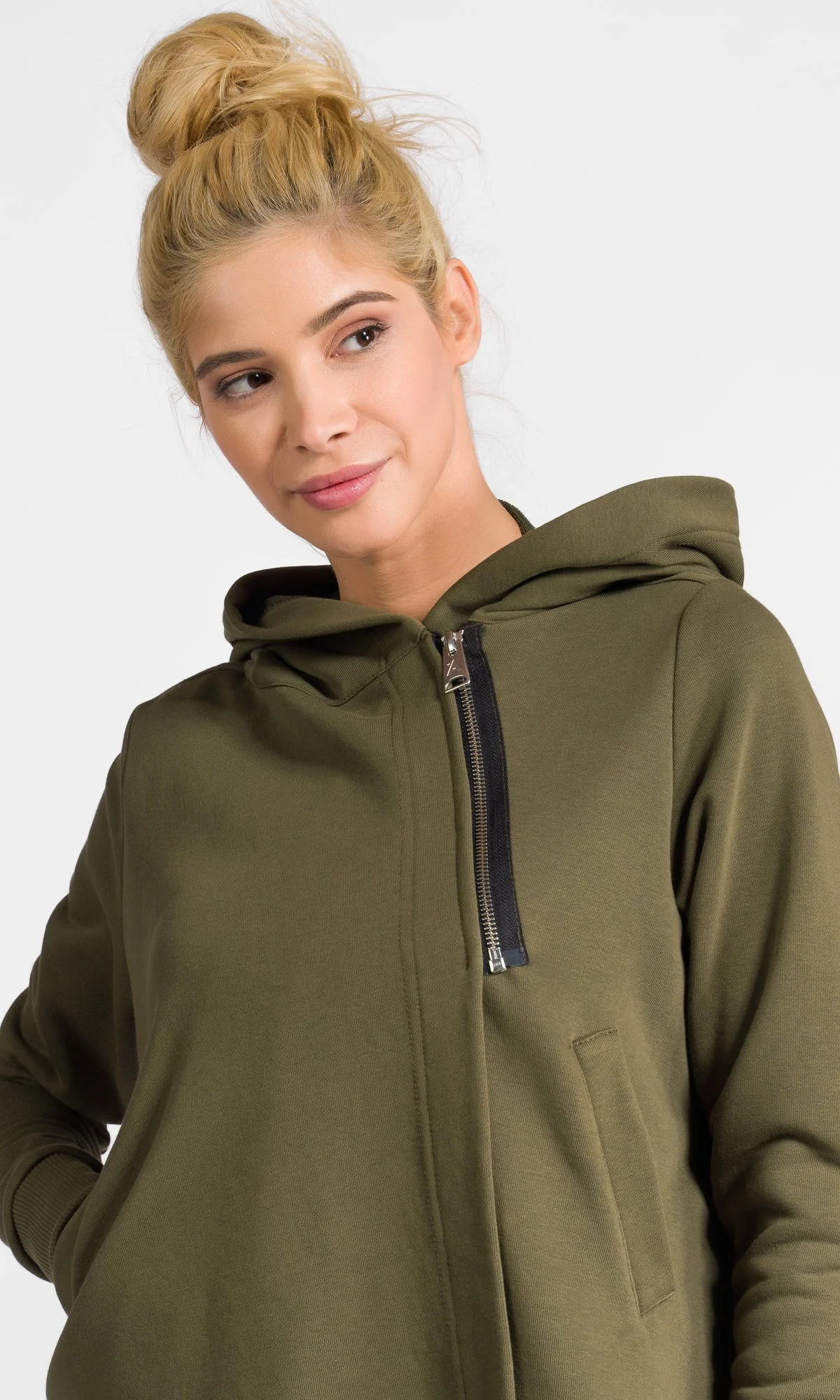 Asymmetric Sweatshirt with Large Hood - Image 4