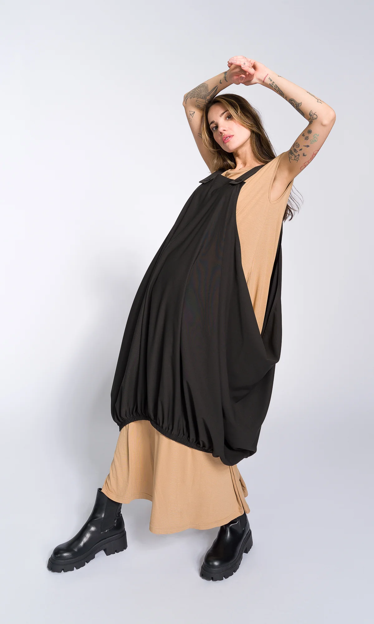 Balloon Apron Tunic Dress - Image 5