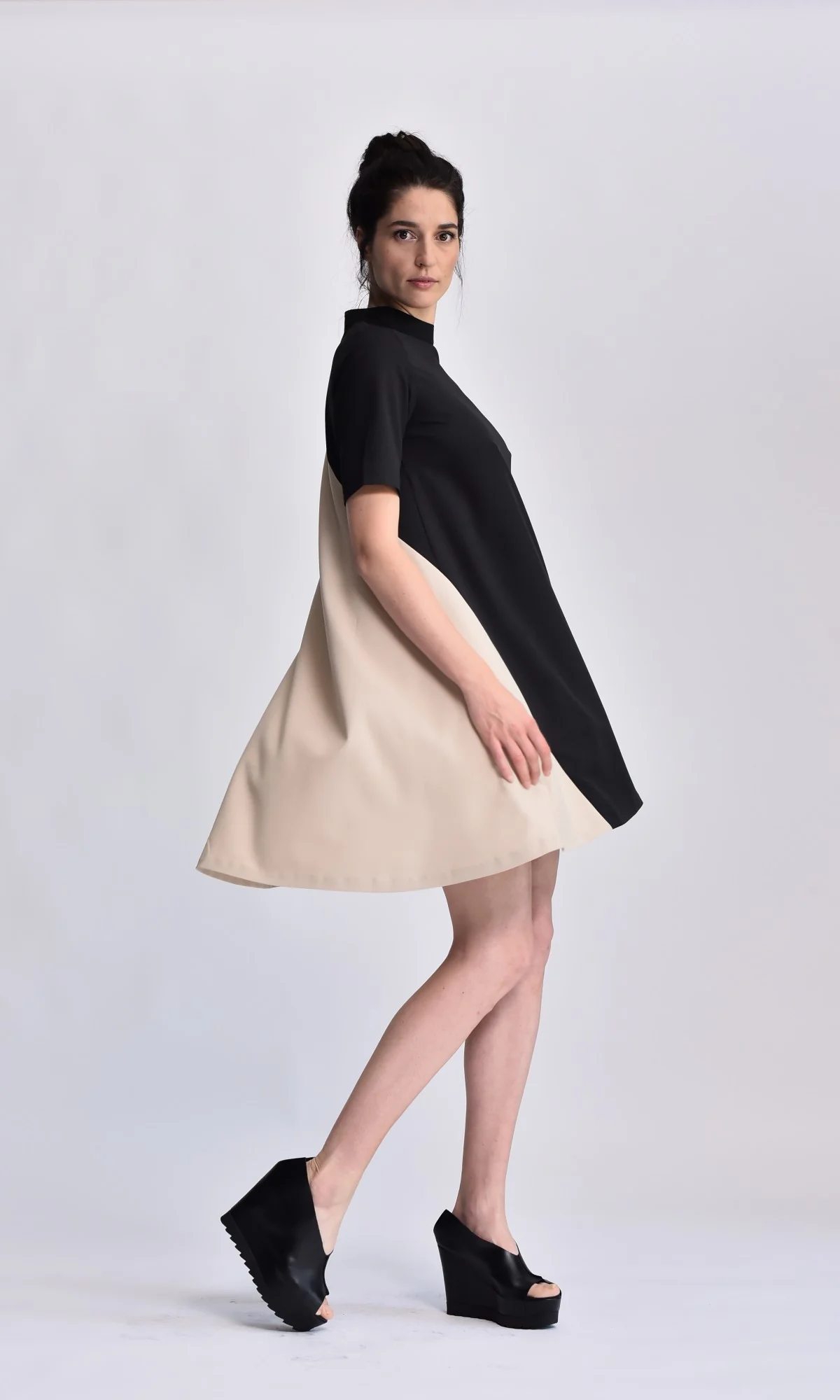 Bicolour Mini Dress - Image 3