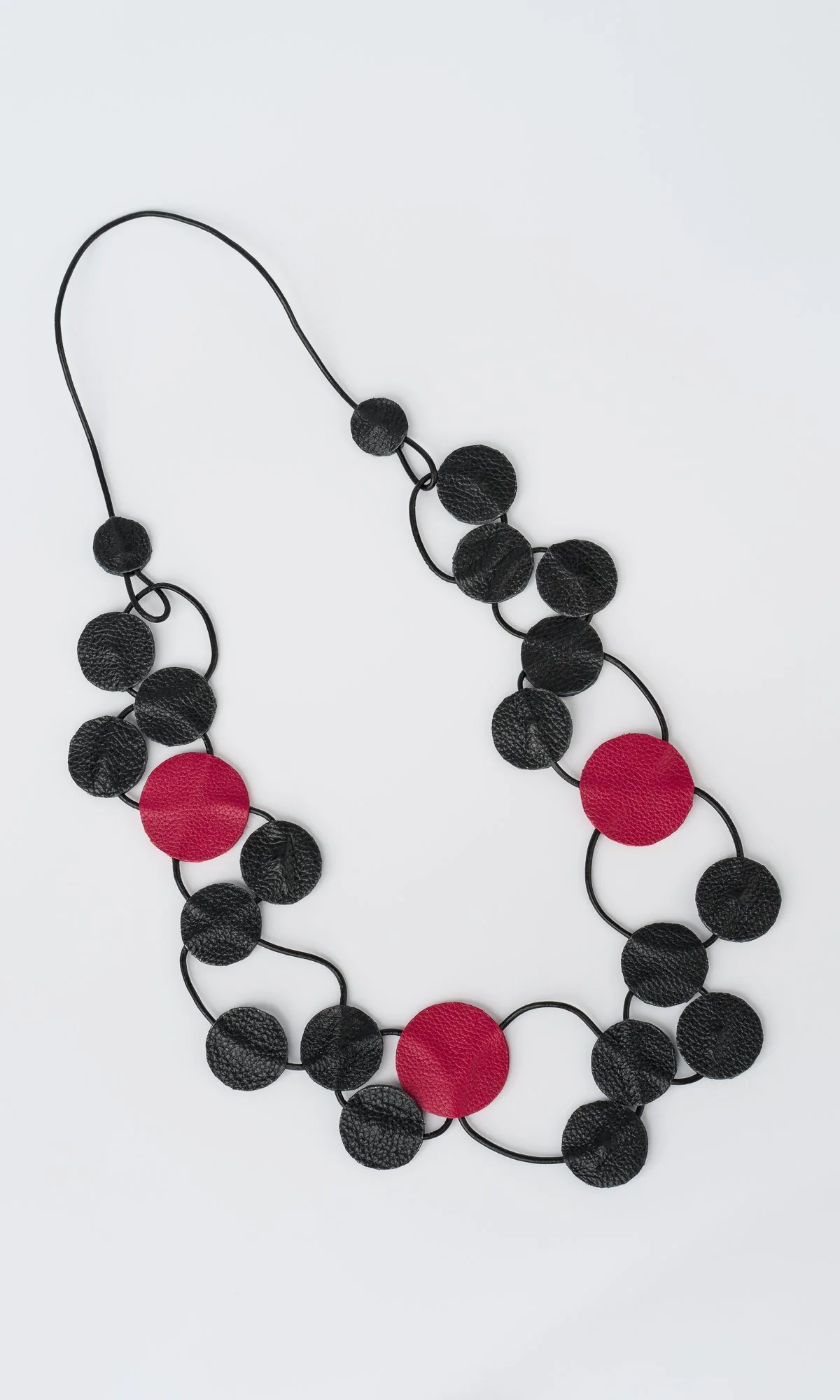 Black and Red Circles Necklace - Image 3