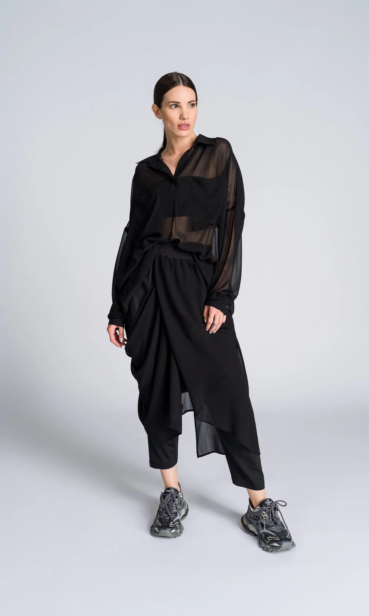 Chiffon Layers Drop Crotch Pants - Image 6
