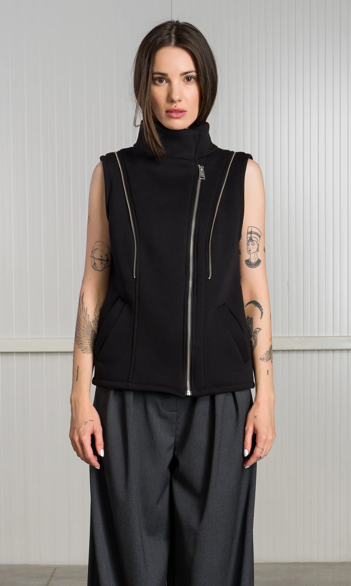 Cotton Fleece Jacket with Detachable Sleeves - Image 7