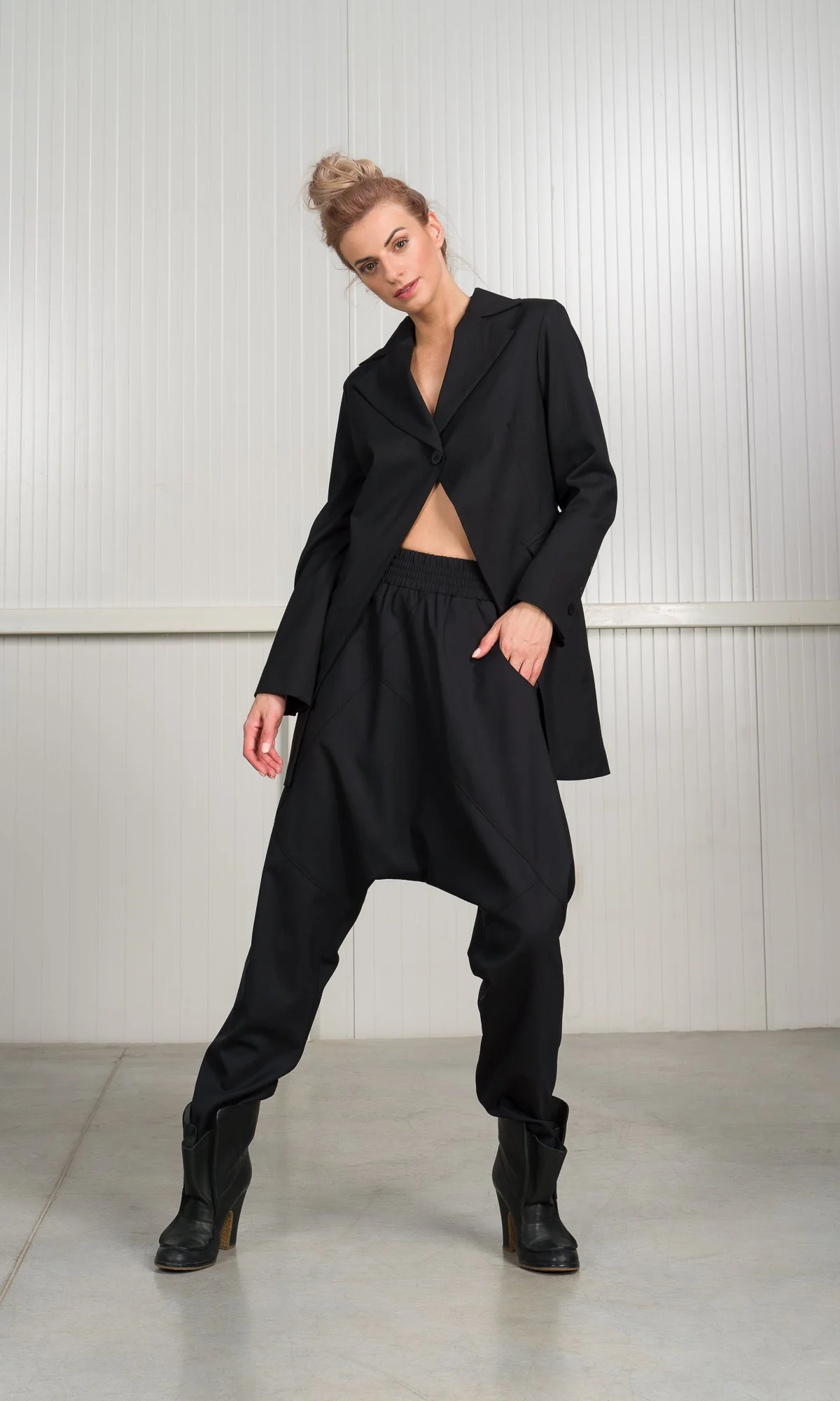 Cutaway Closure Blazer with Martingale Belt - Image 6