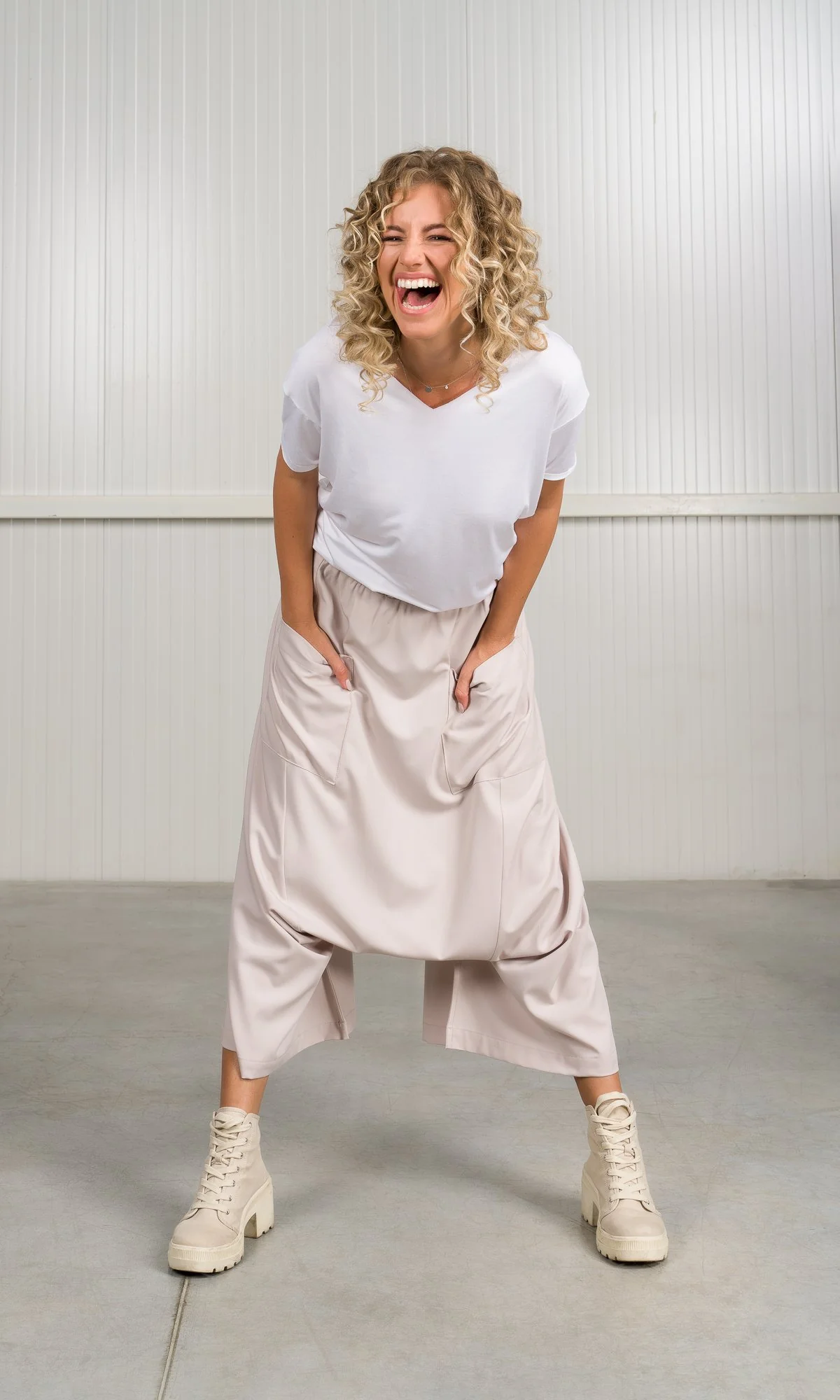 Deep Drop Crotch Pants with Wide Legs - Image 2