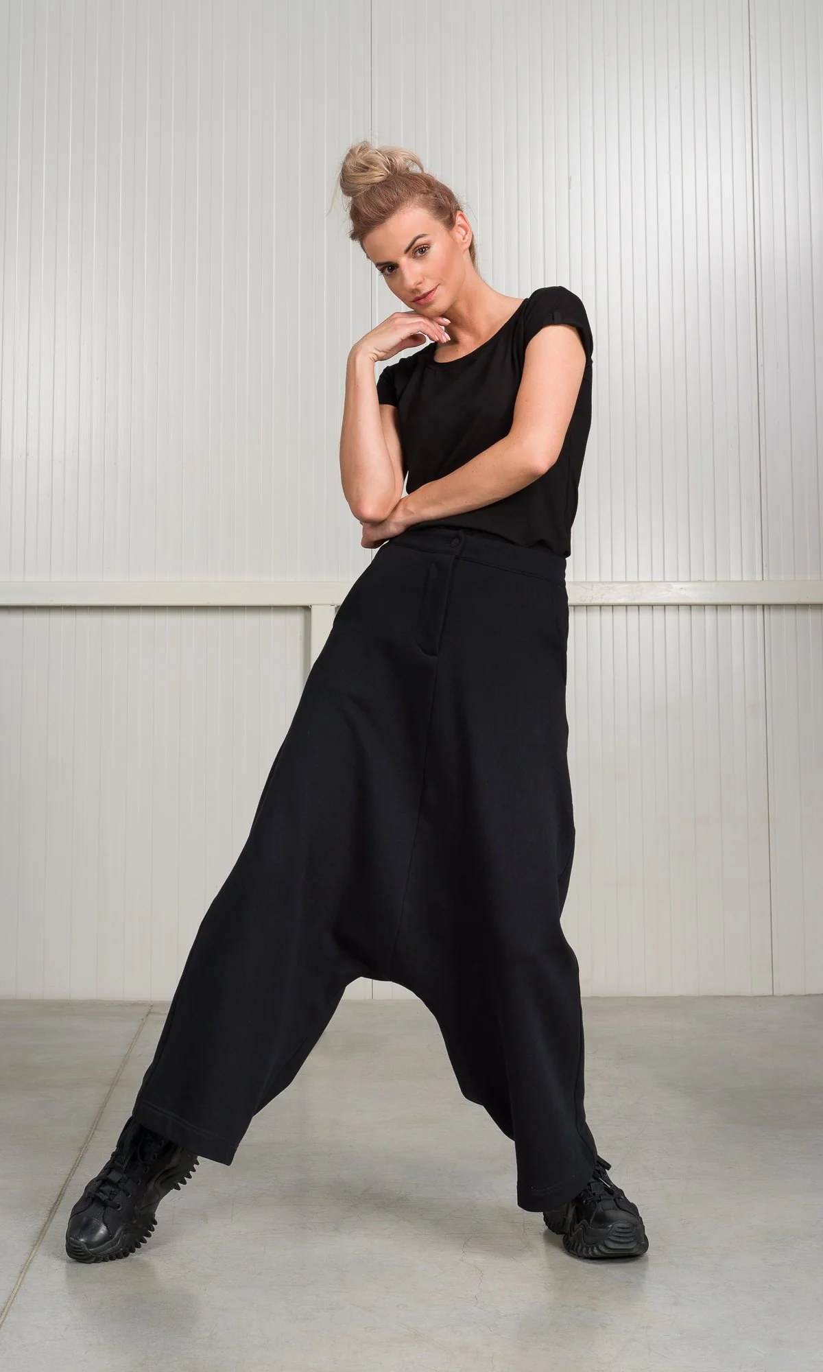 Deep Drop Crotch Pants with Zipper Fly - Image 2