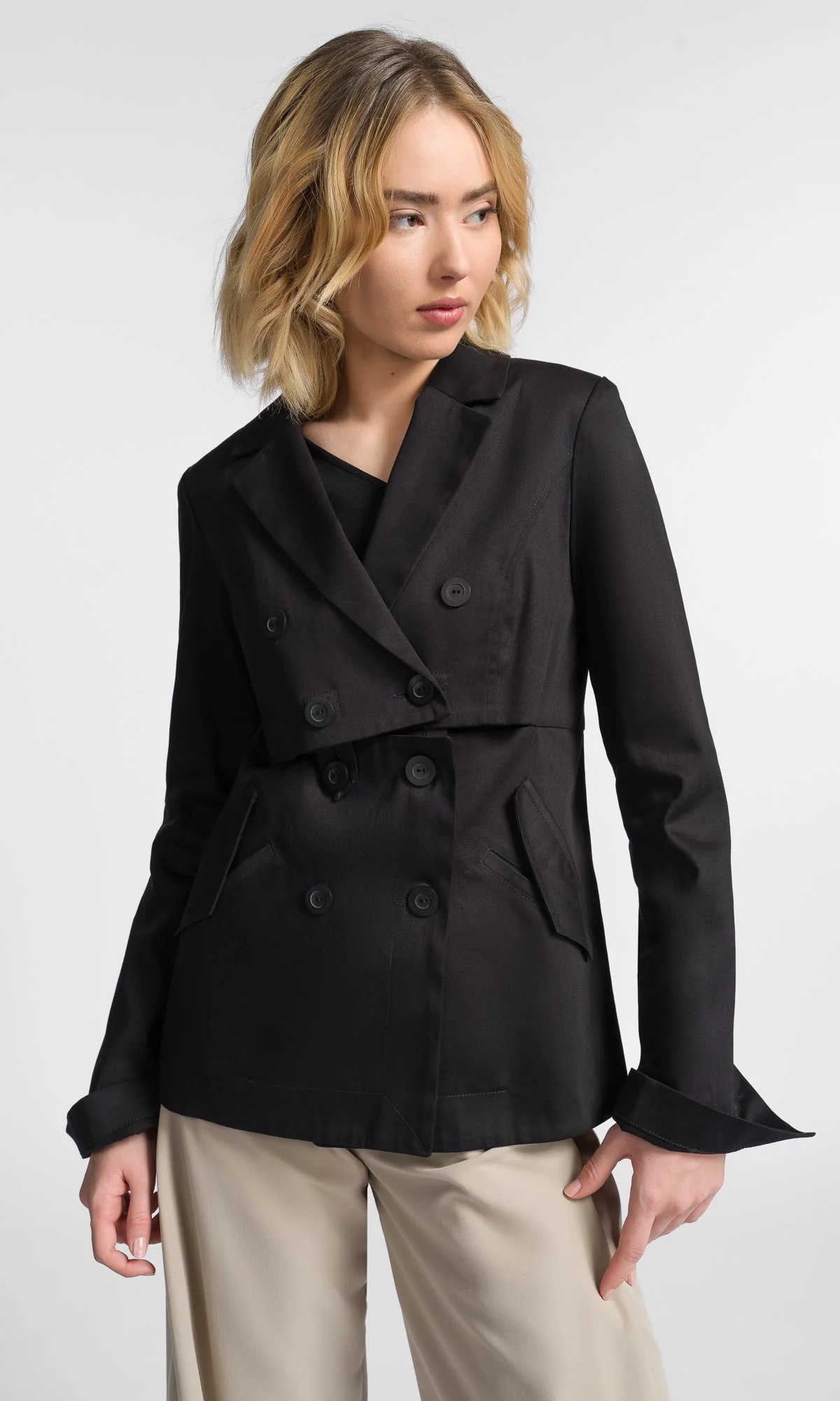 Double Breasted Blazer with Open Back - Image 8