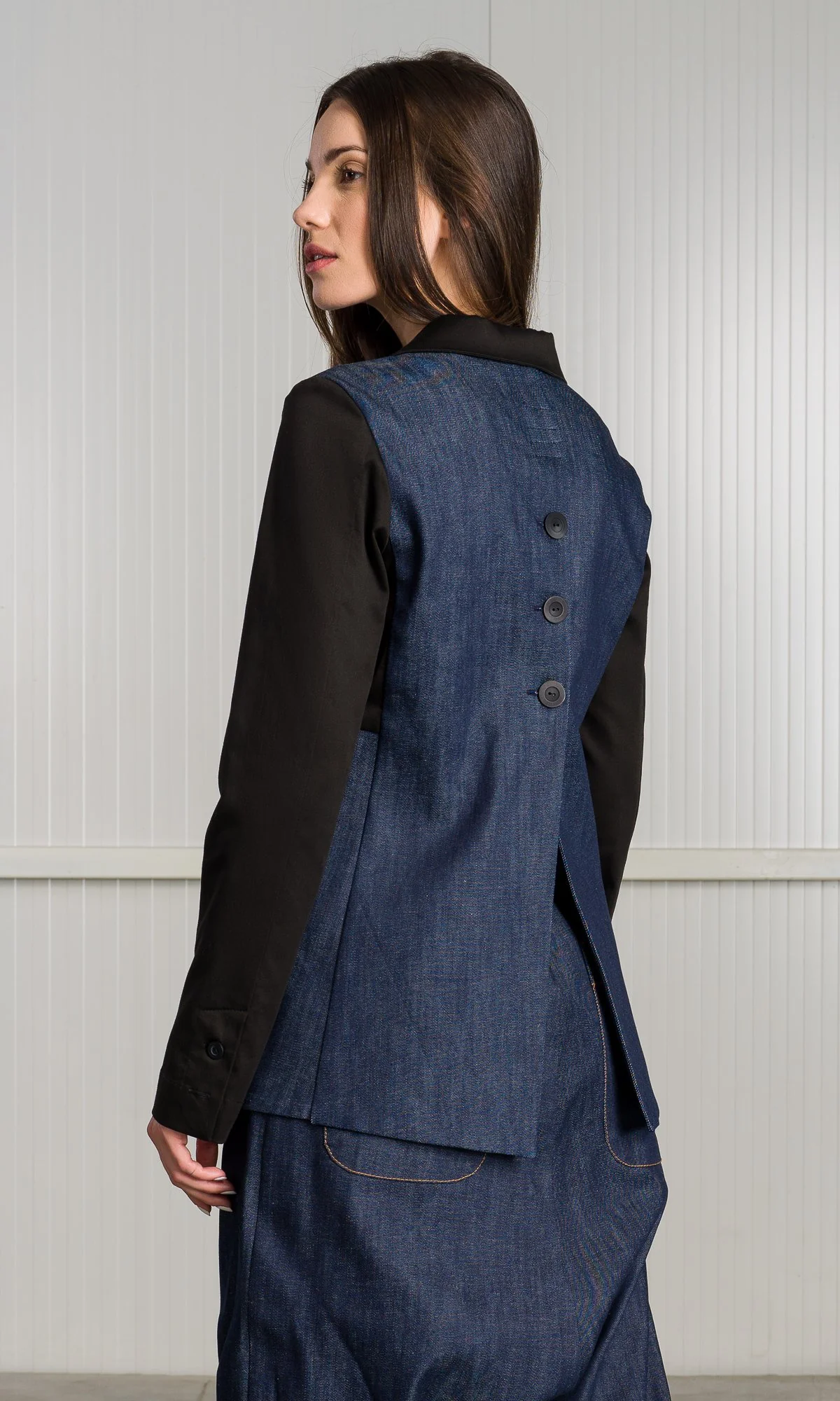 Double Breasted Blazer with Open Back - Image 4