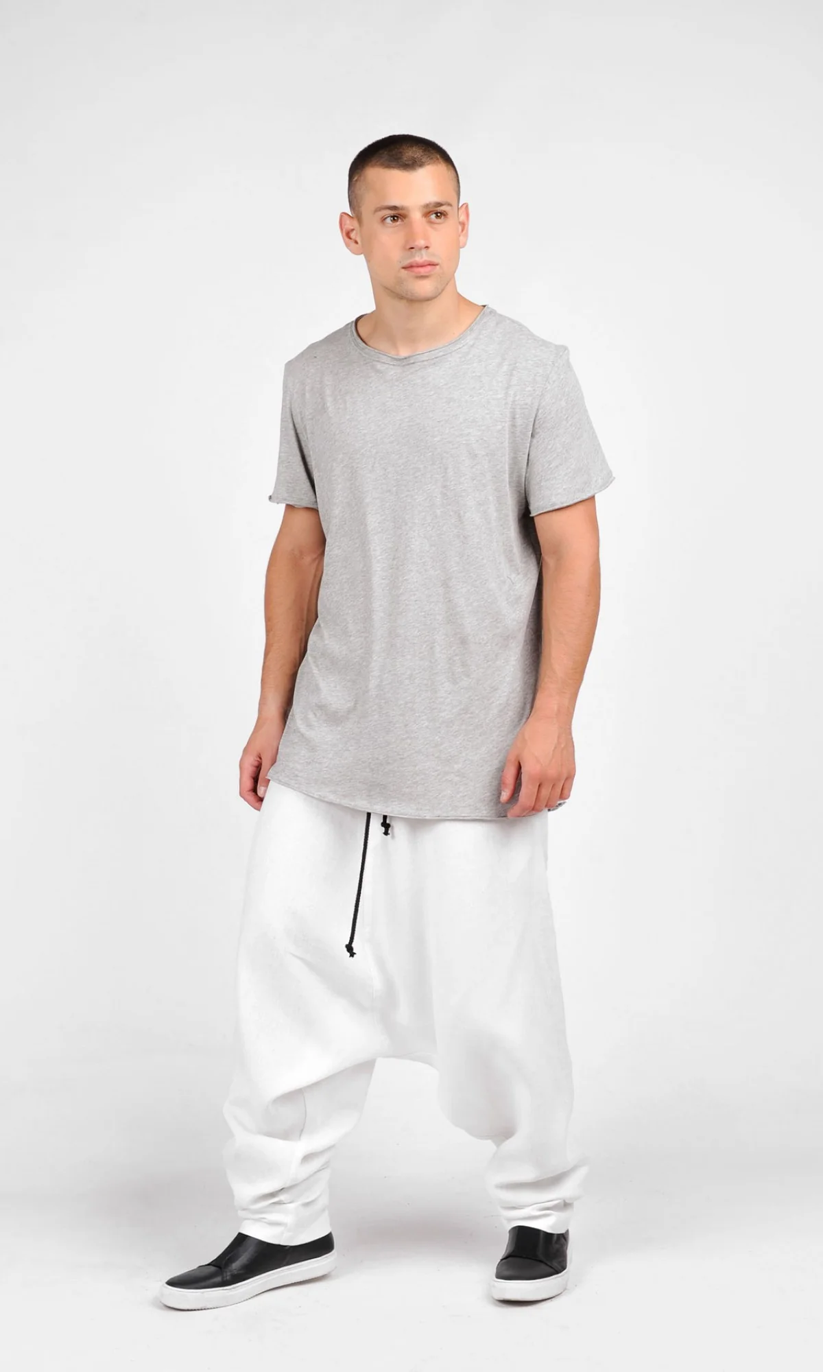 Drop Crotch Linen Harem Pants - Image 9