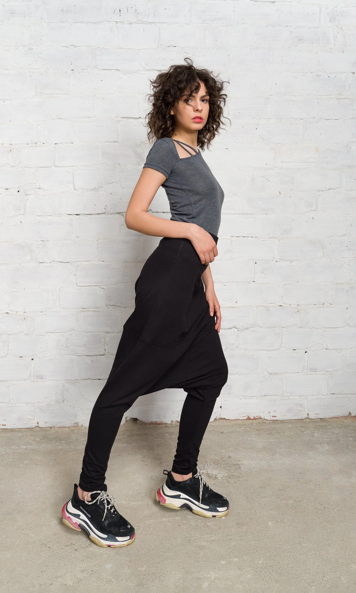 Drop Crotch Pants with Slim Legs - Image 2