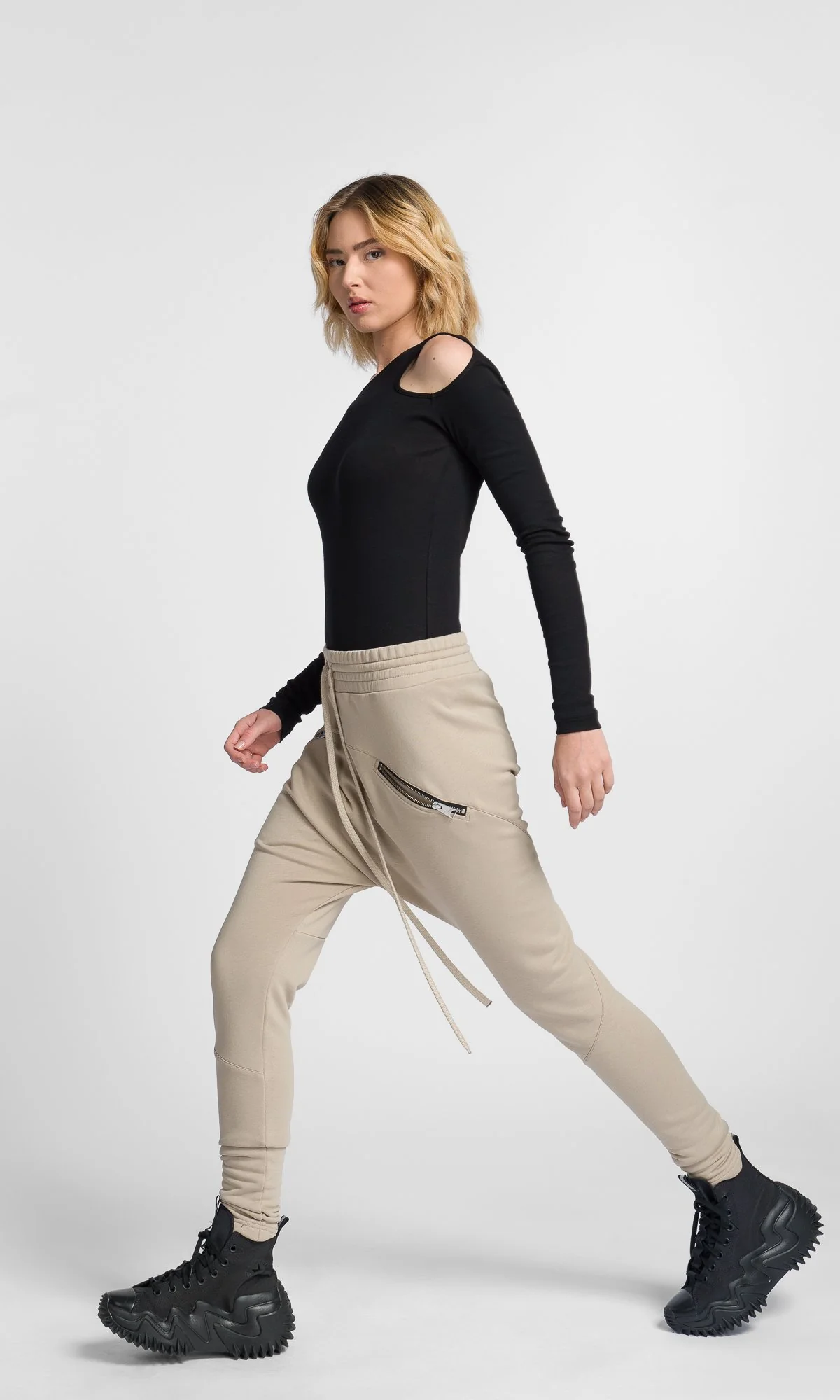 Drop Crotch Pants With Zipper Pockets - Image 9