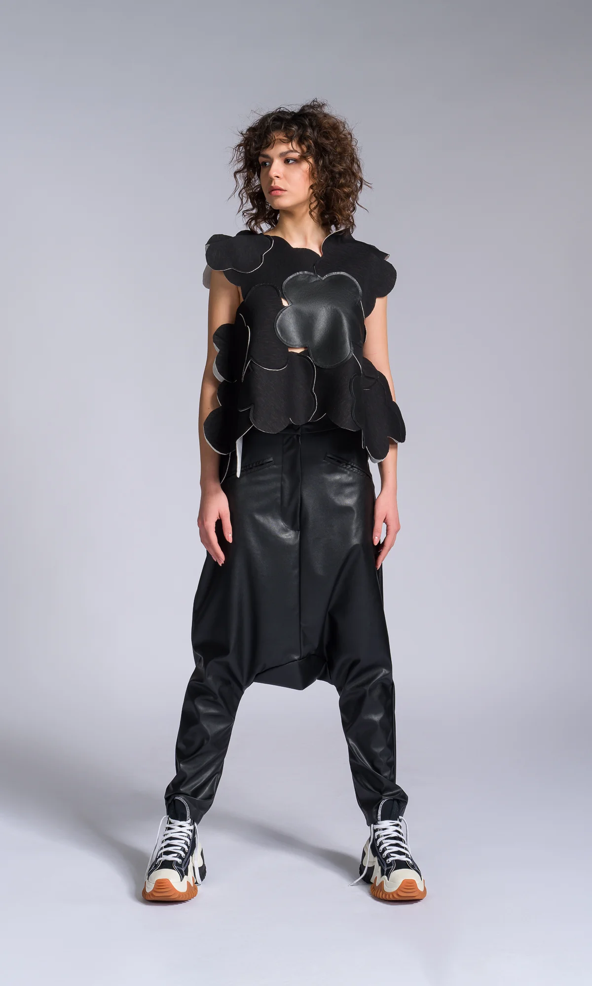 Flower Patchwork Top with Leather Details - Image 5