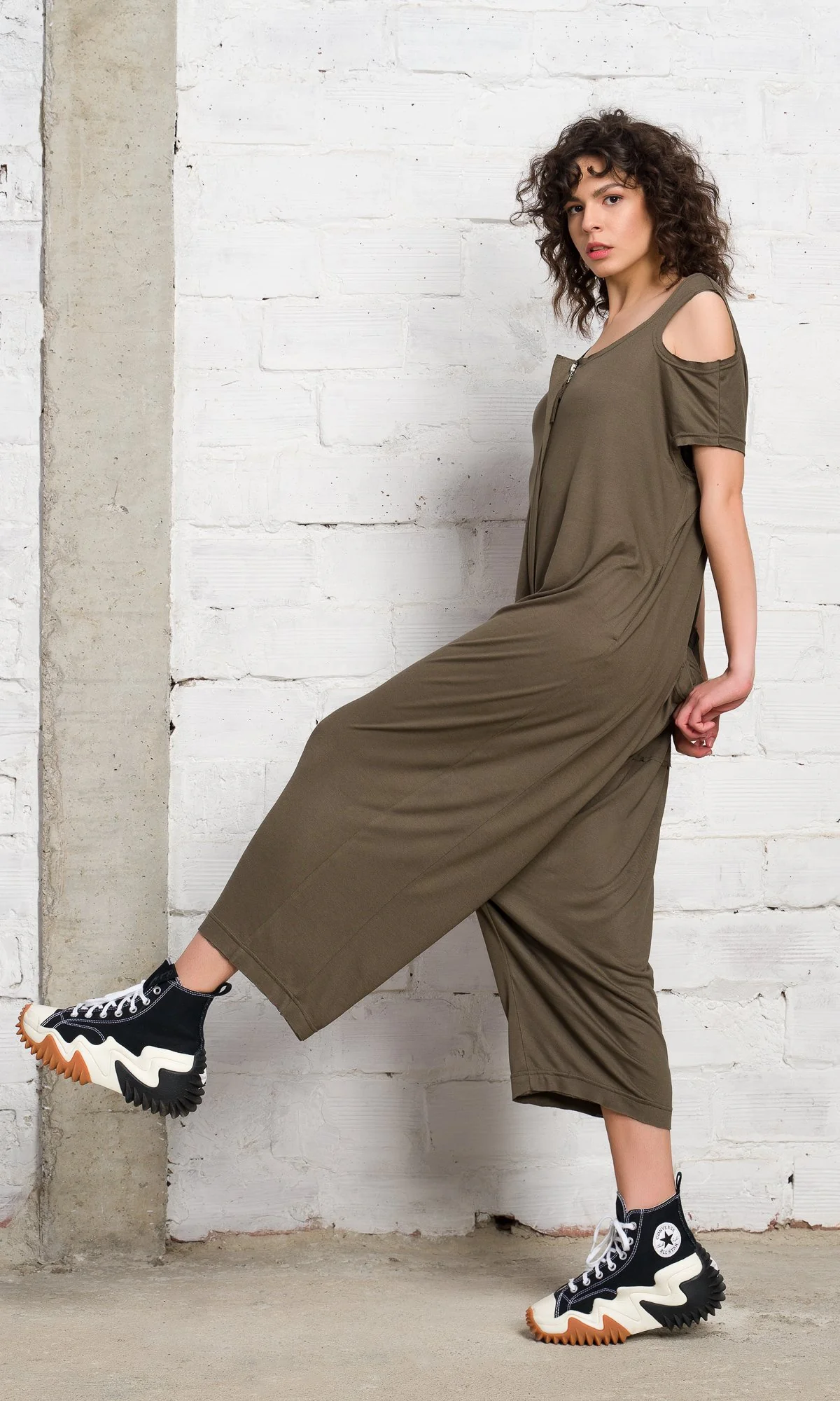 Front Zipper Baggy Jumpsuit - Image 4