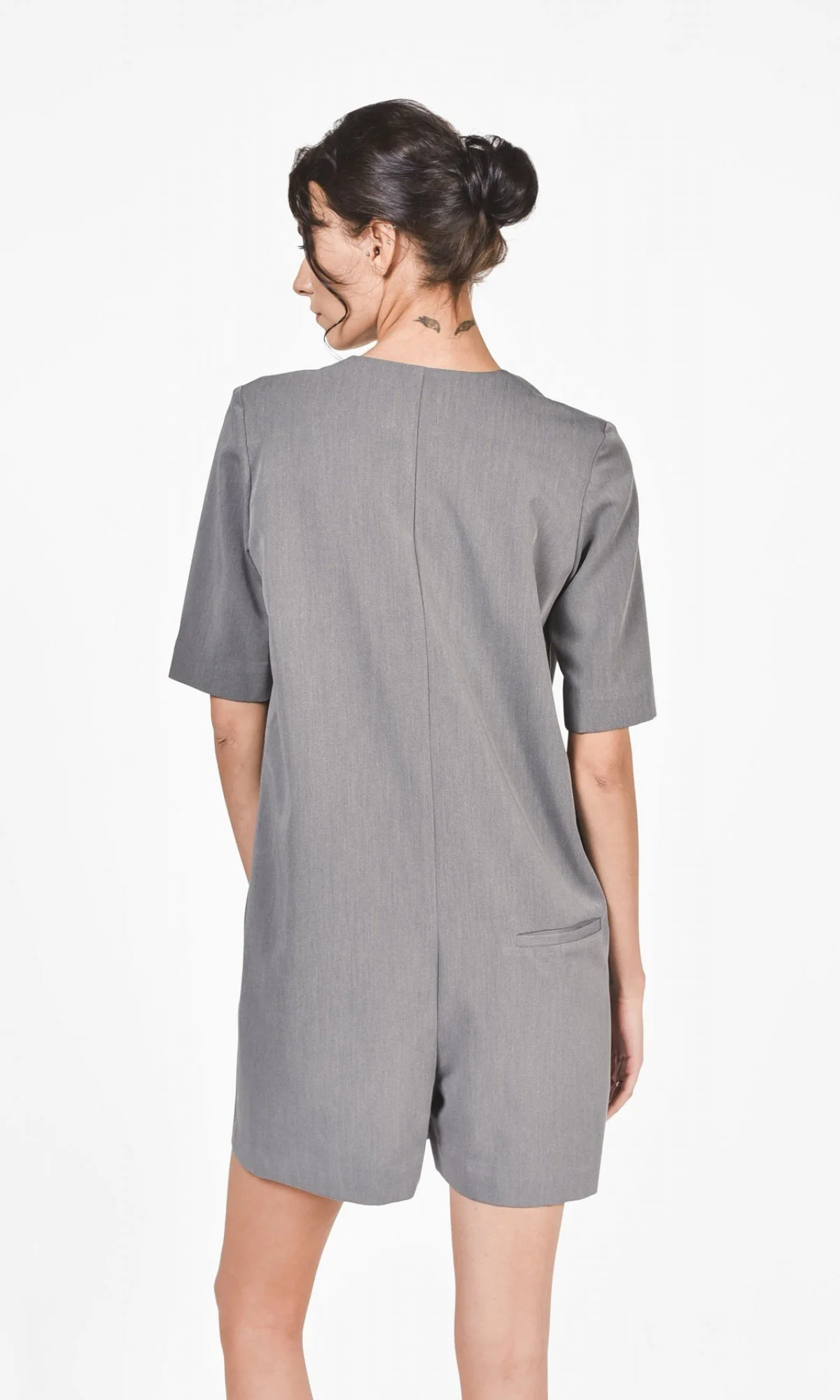 Front Zipper V Neck Jumpsuit Front and Back pockets Loose Fit - Image 9