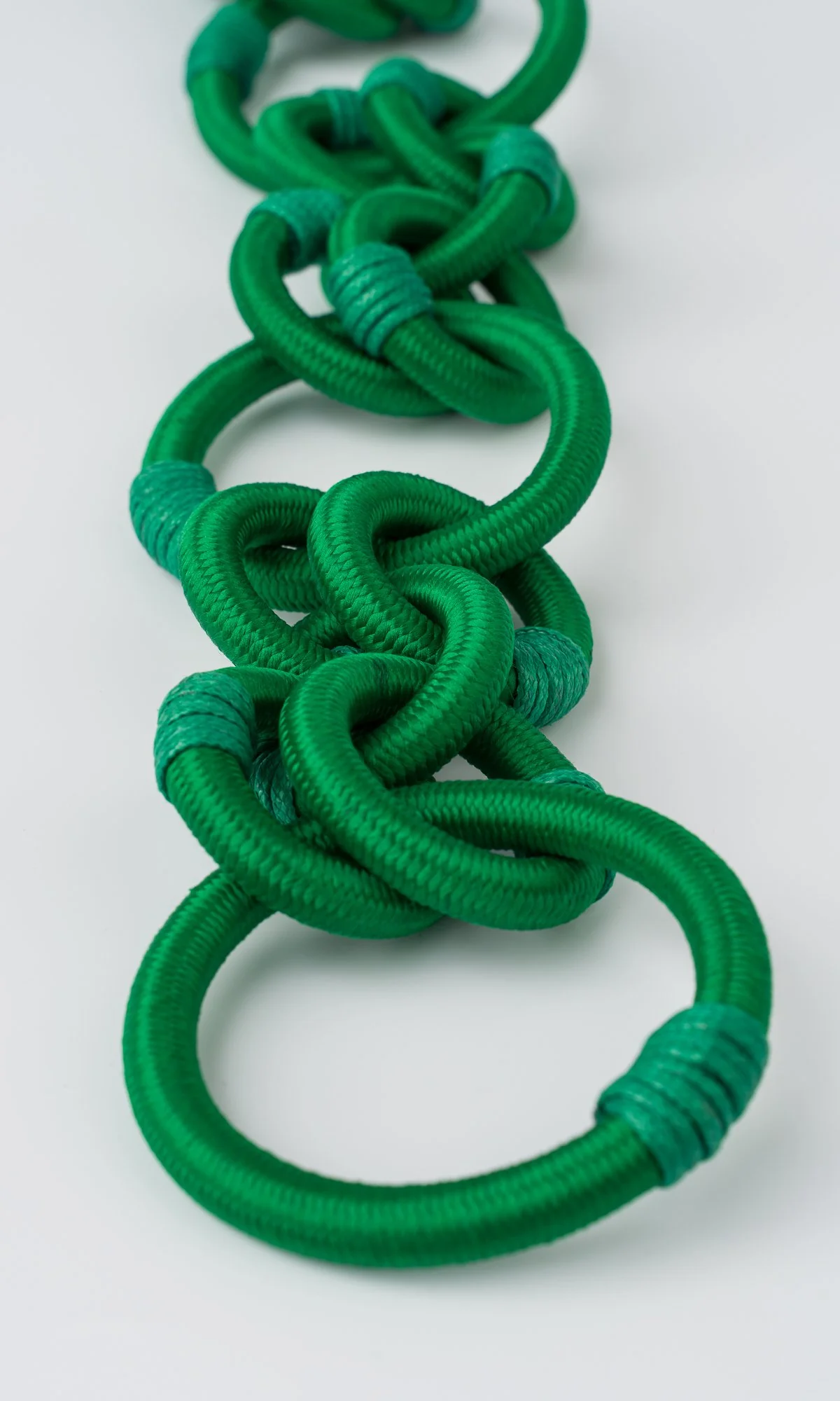 Green Rope Necklace with Circle Rings - Image 4