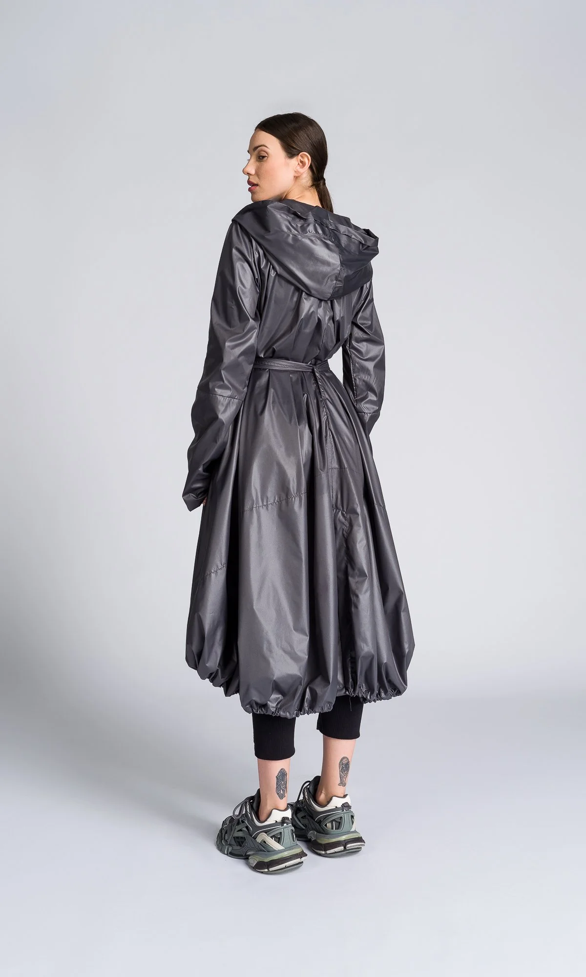 Hooded Raincoat with Belt - Image 3