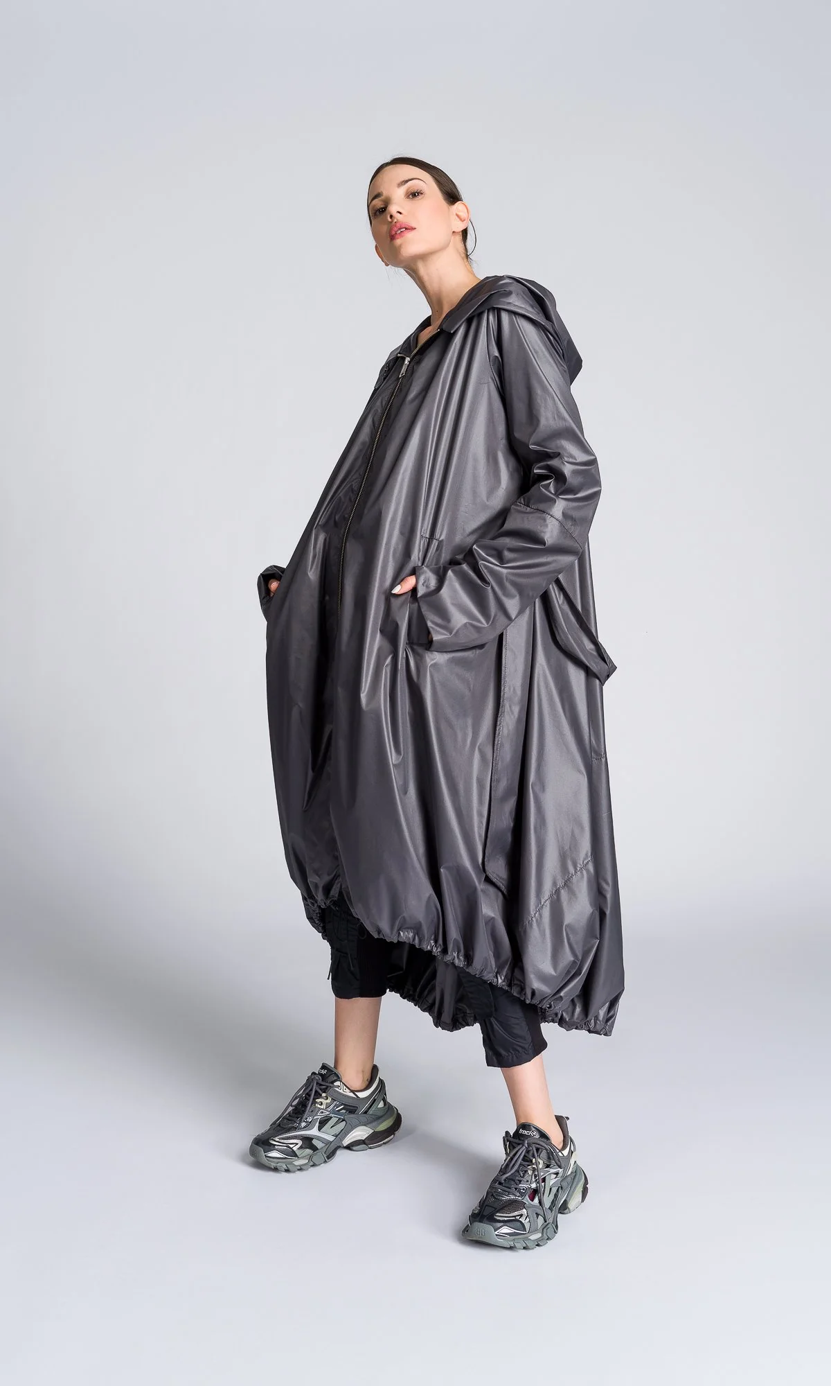 Hooded Raincoat with Belt - Image 6