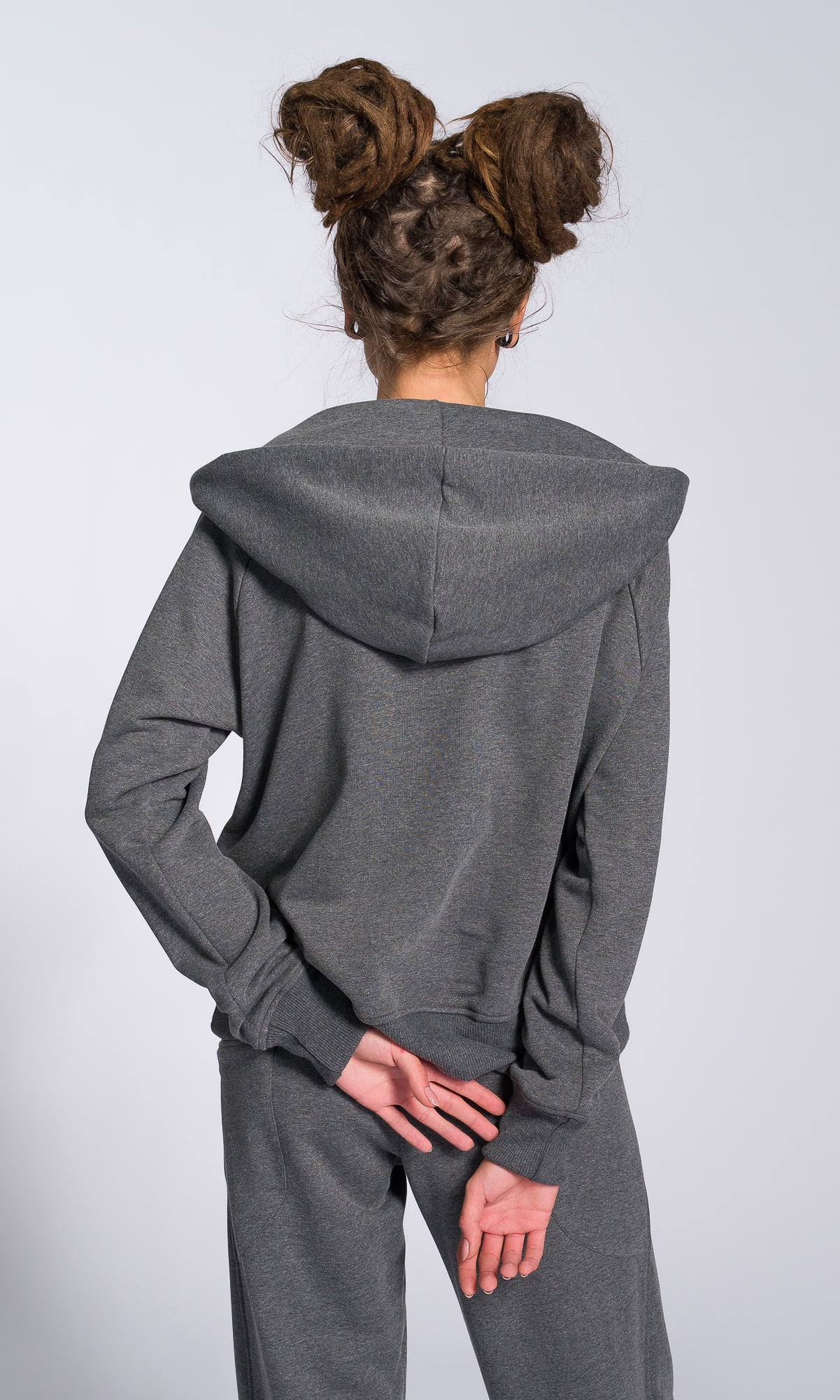 Hoodie with Zippered Drop Neckline - Image 6