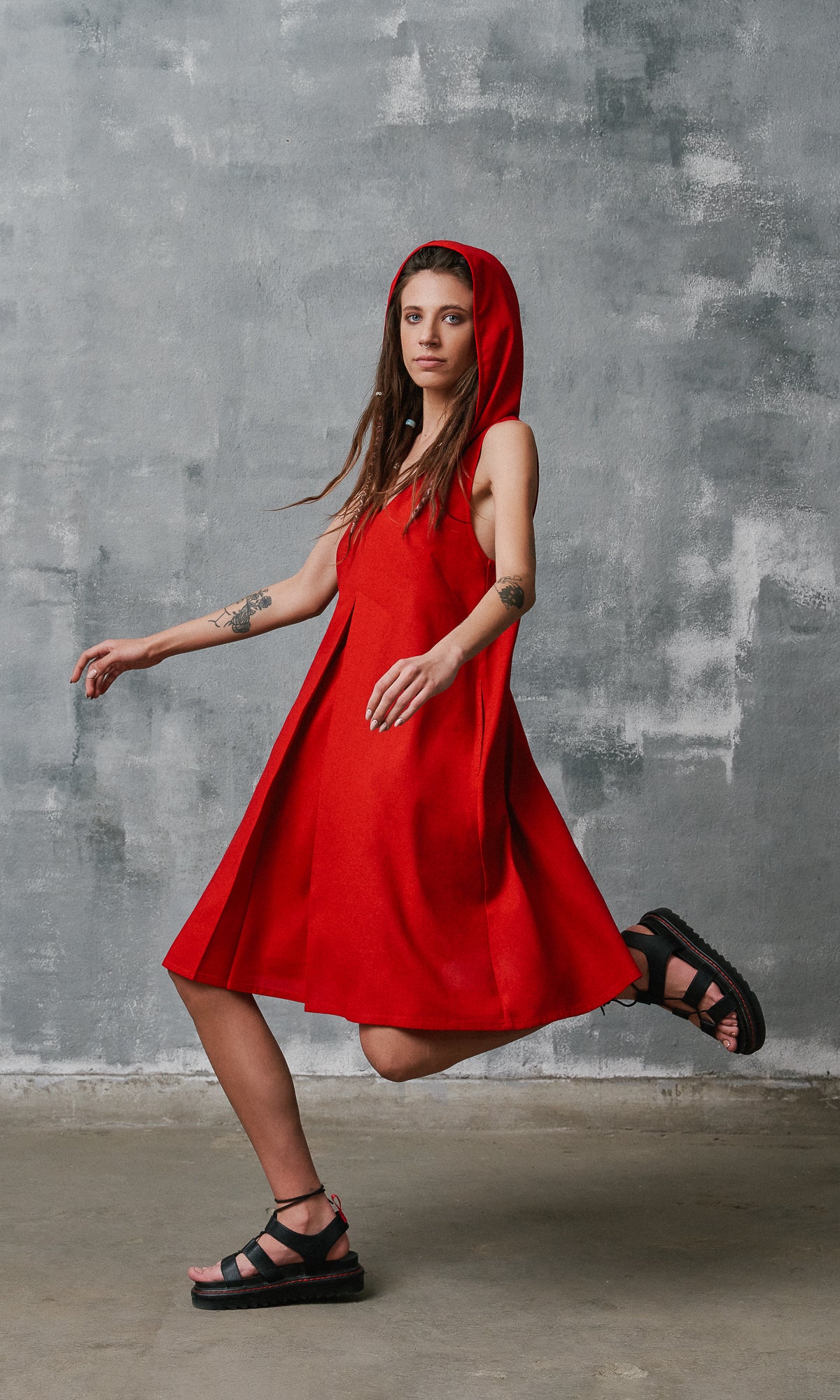Inverted Pleat Mini Dress - Image 7