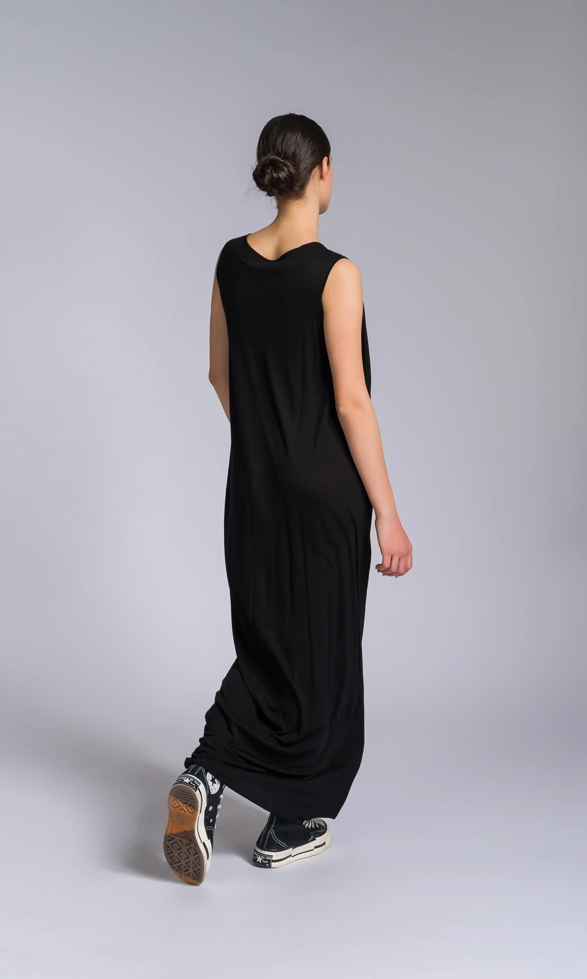Jersey Dress with Asymmetric Draped Hem - Image 4