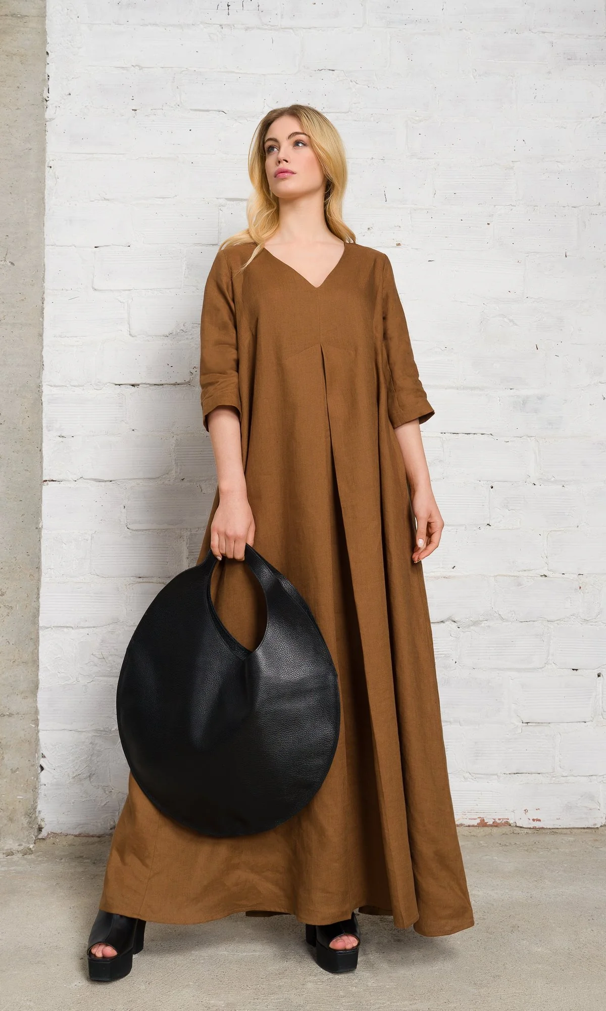 Leather Circle Hobo Bag - Image 2