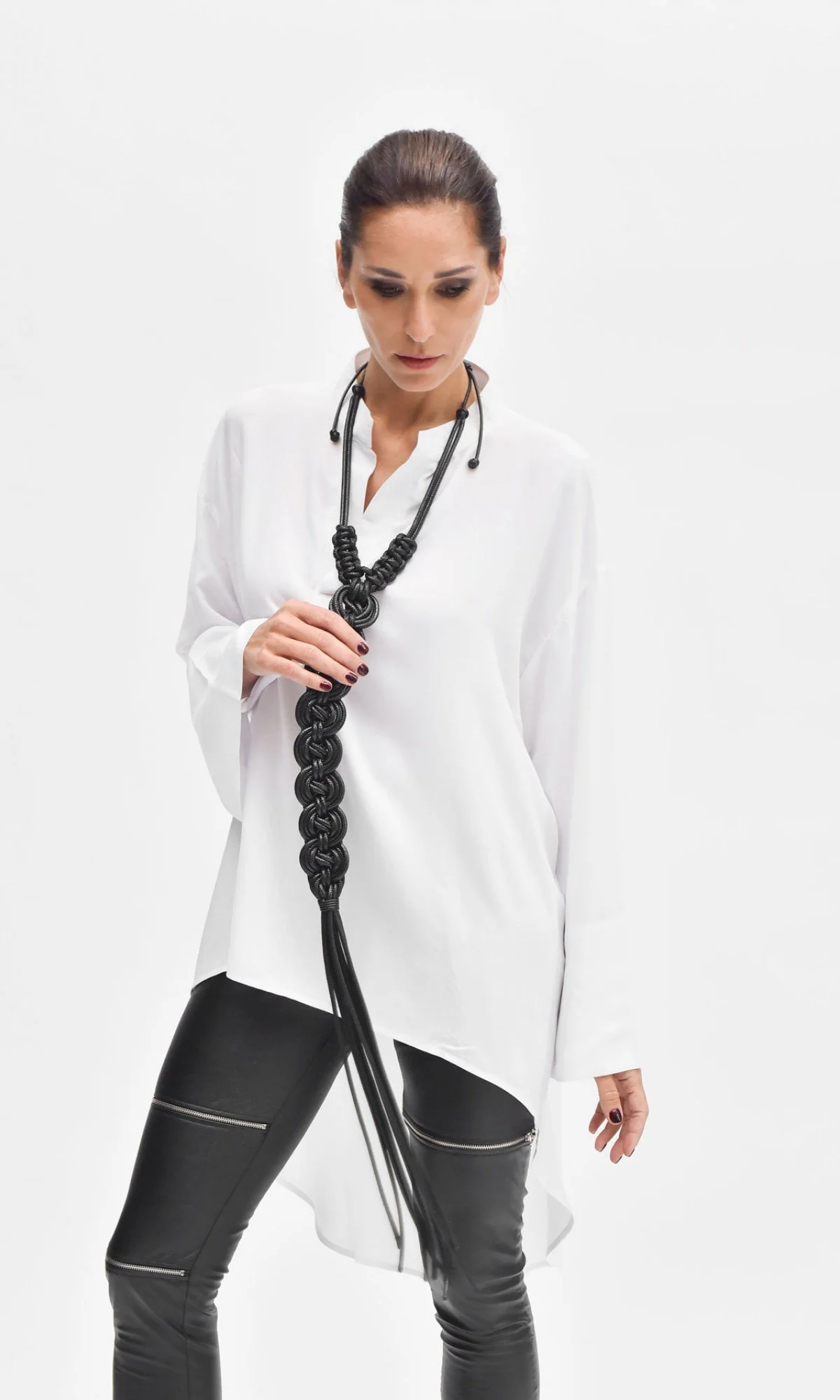 Leather Knitted Necklace - Image 3