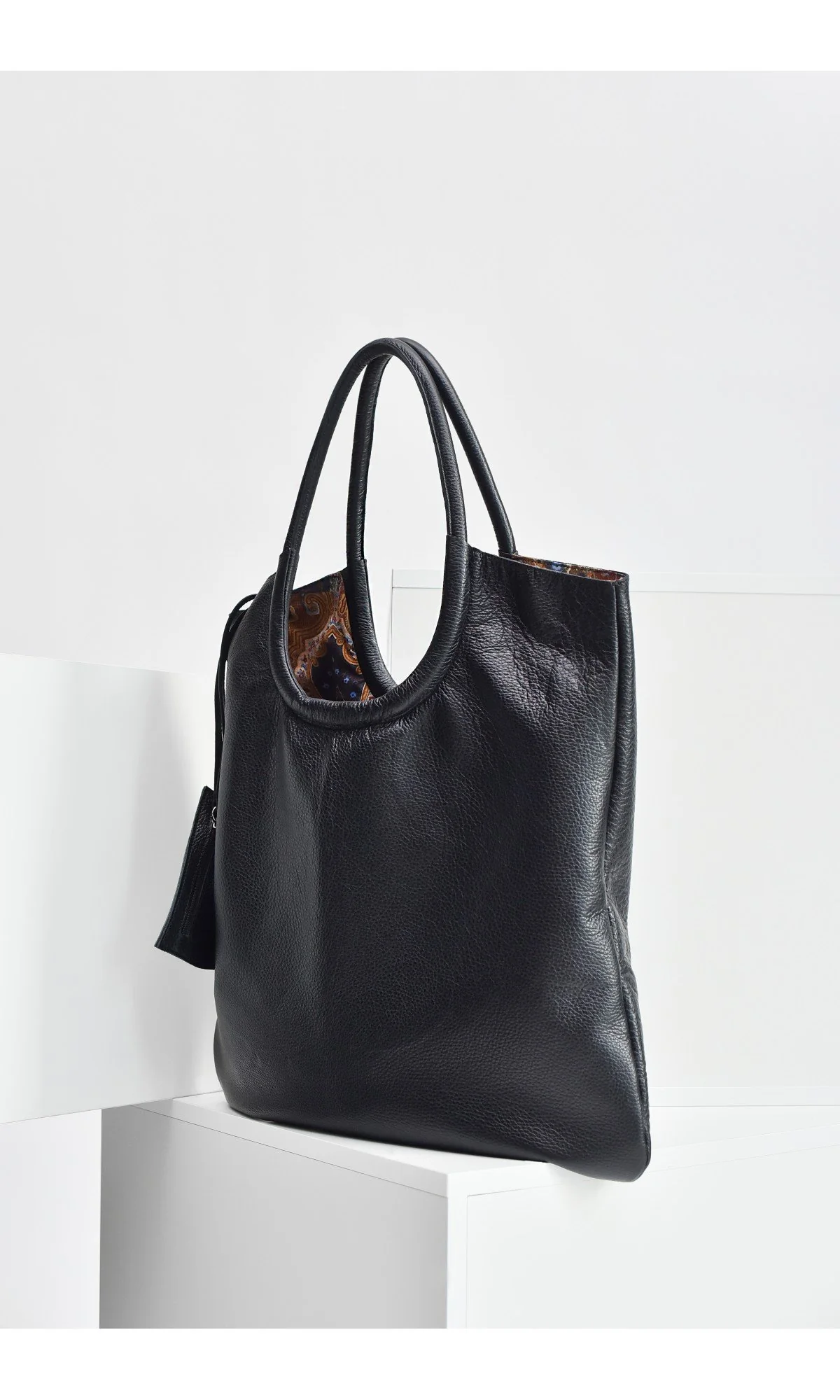 Leather Tote Bag with Key Pouch - Image 2
