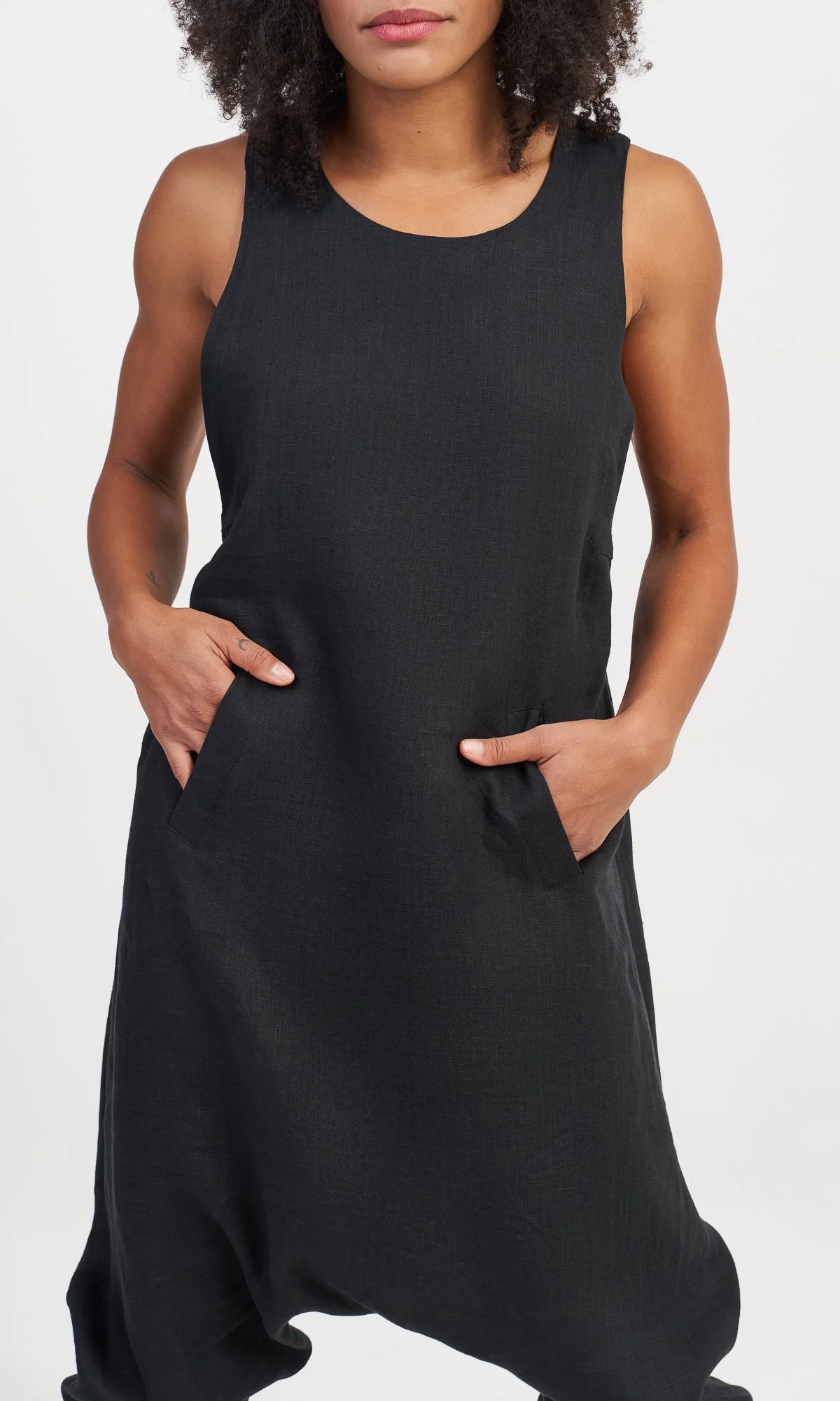 Linen Drop Crotch Jumpsuit - Image 8