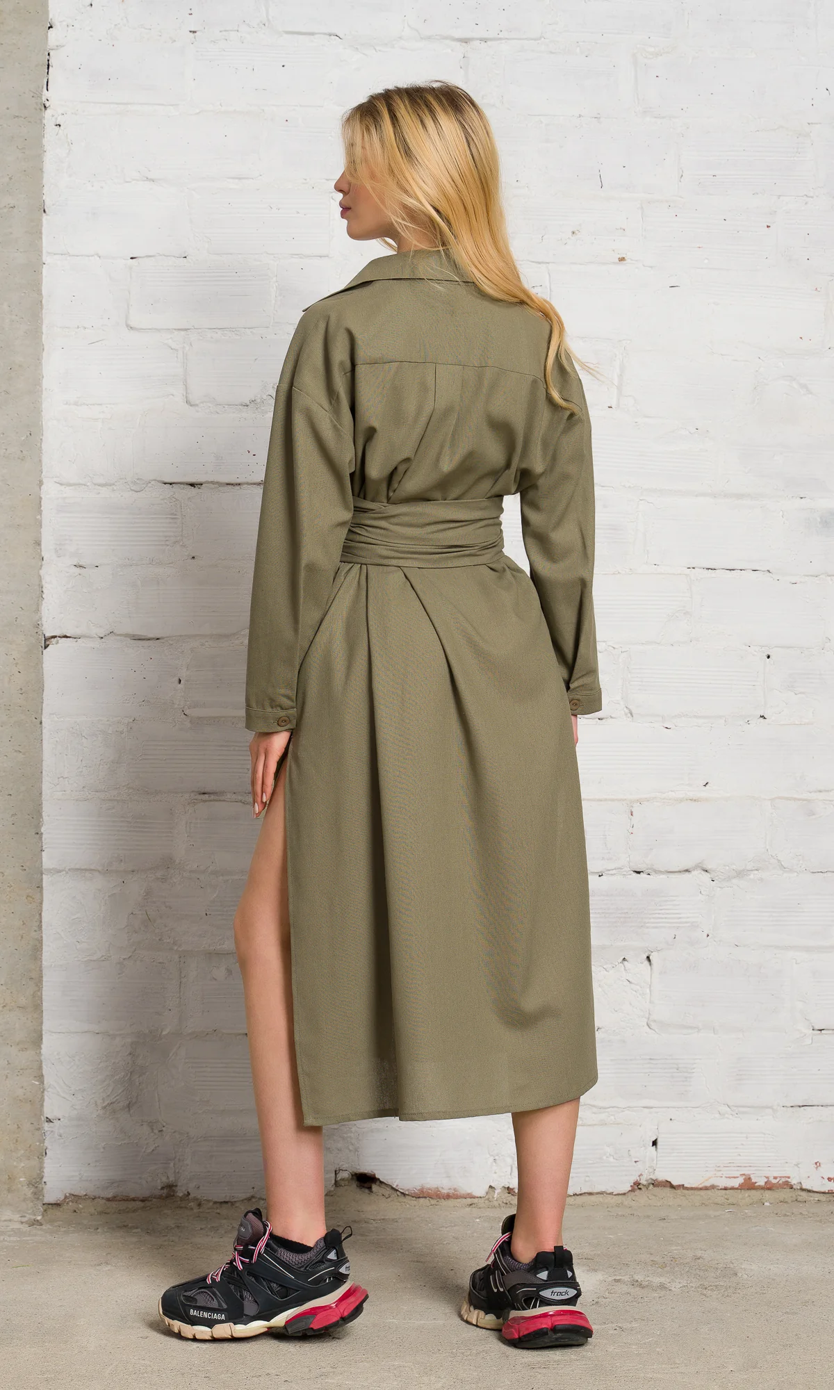 Linen Kimono Shirt Dress - Image 3