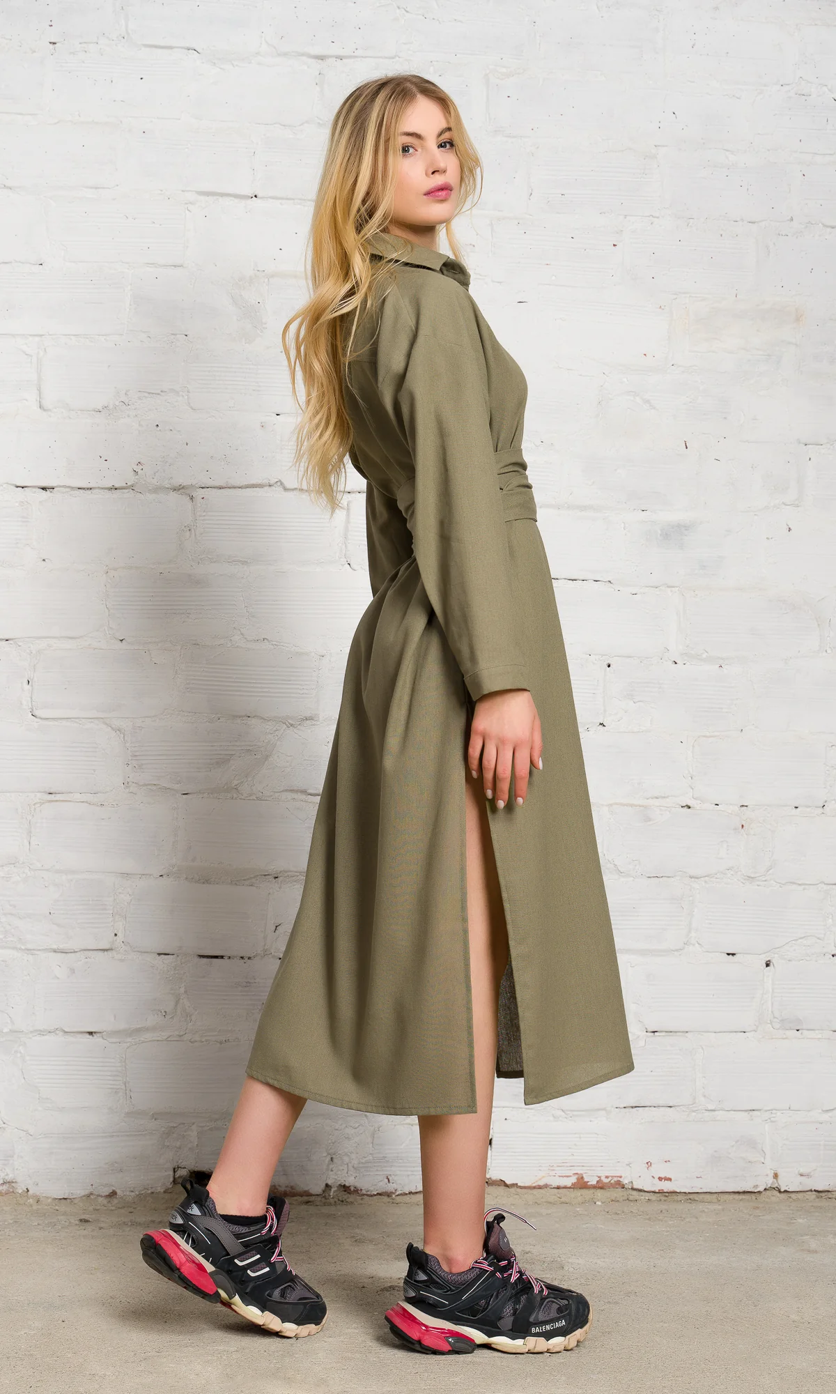 Linen Kimono Shirt Dress - Image 5