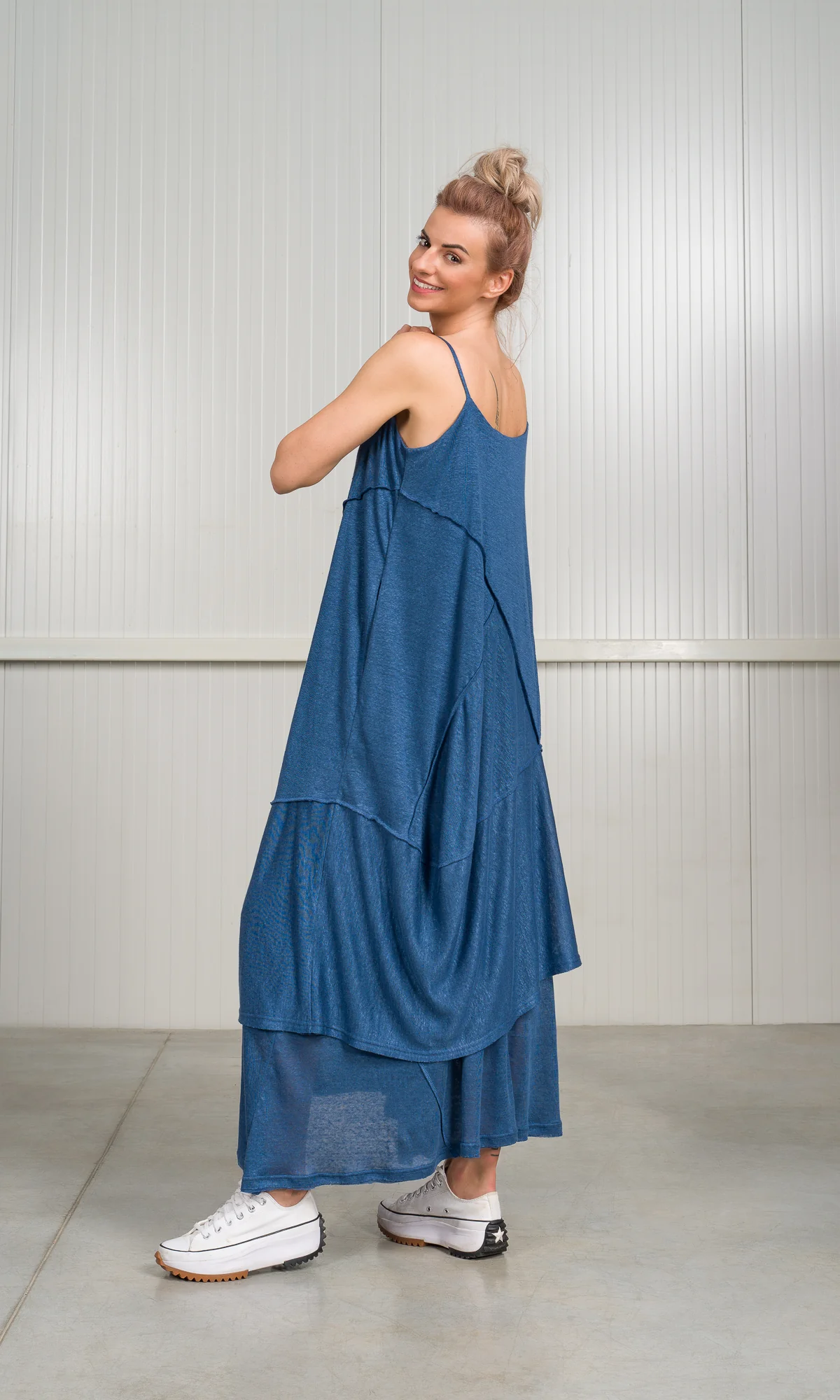 Linen Knit Dress with Seam Details - Image 5