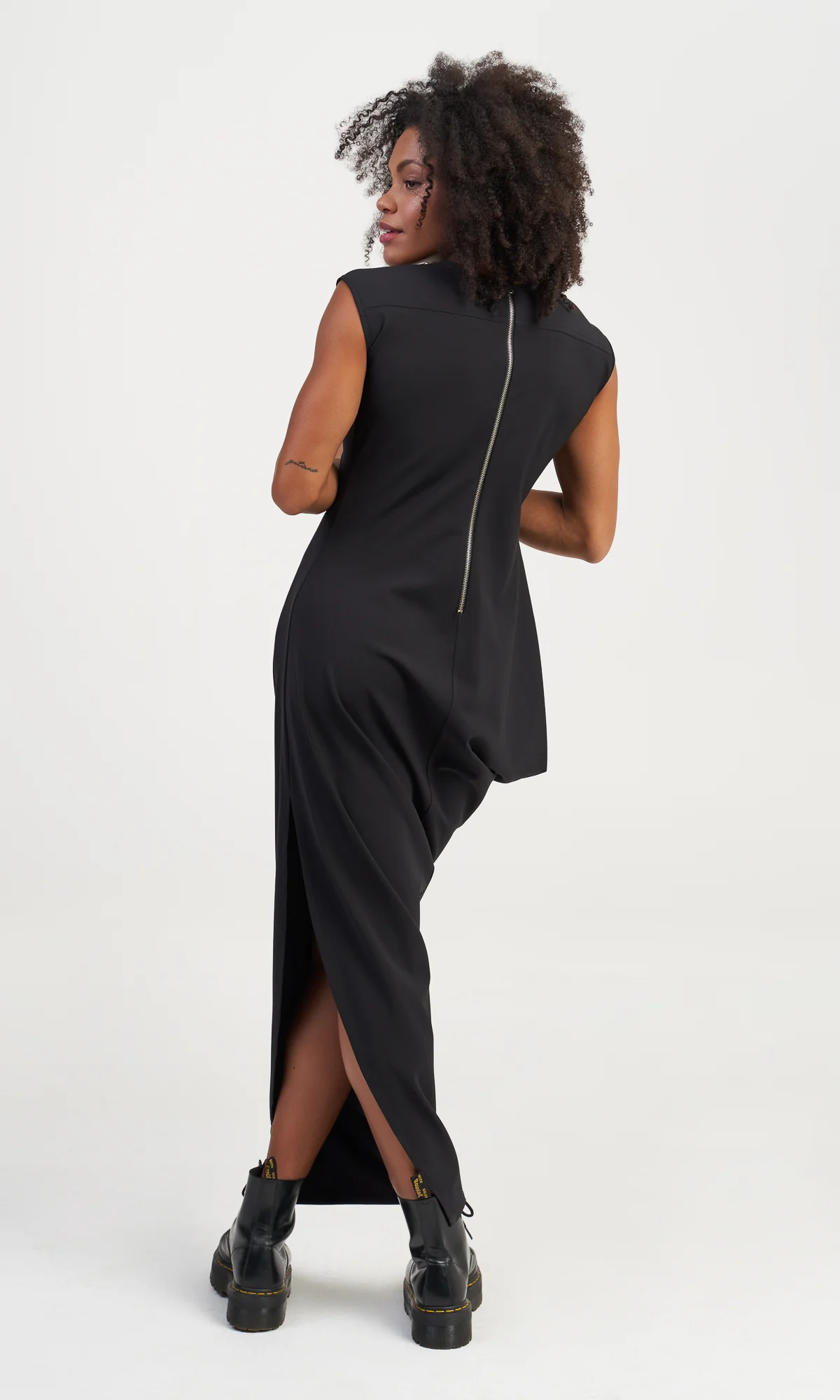 Long Asymmetric Draped Dress - Image 6