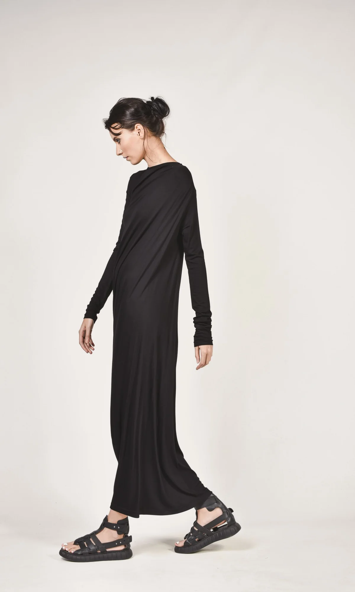 Long Asymmetric Draped Dress - Image 2