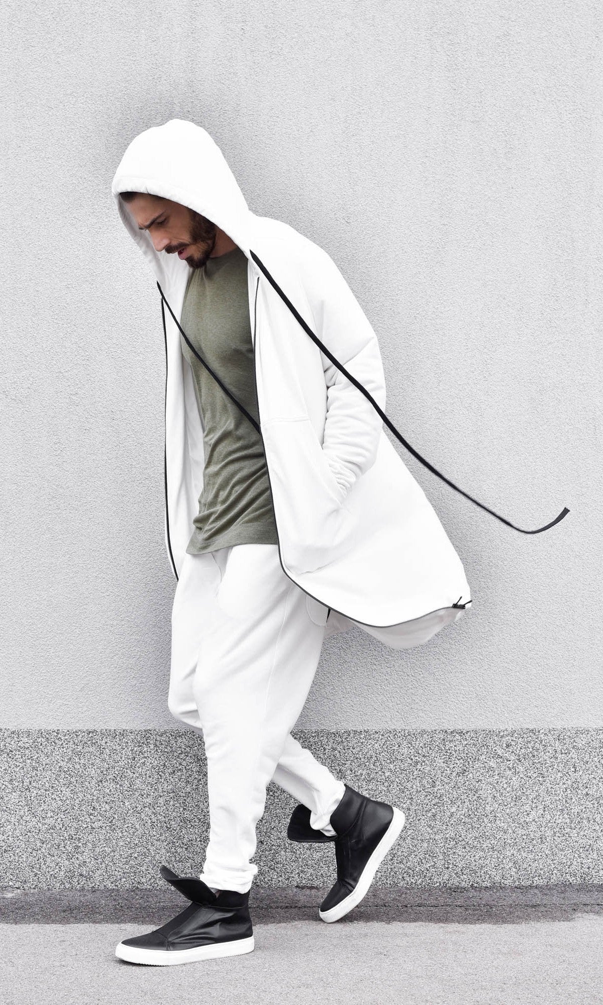Long Hooded Zipper Sweatshirt - Image 16
