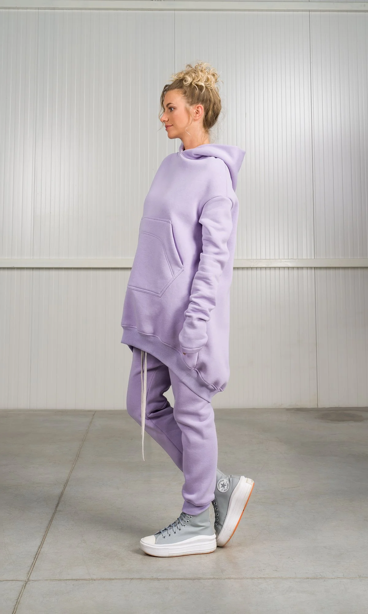 Long Hoodie with Dropped Shoulder - Image 9