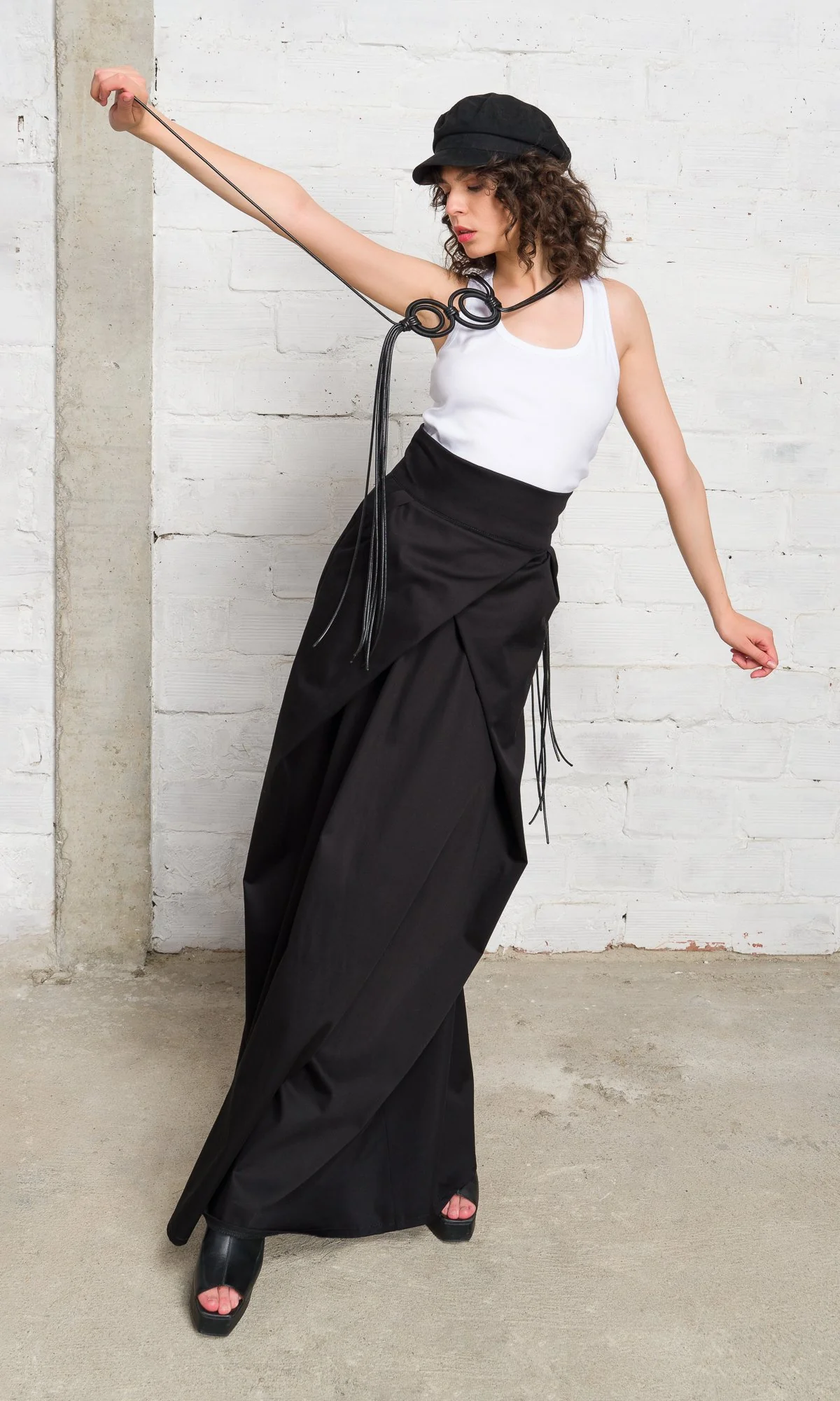 Long Skirt With Overlapping Front - Image 2