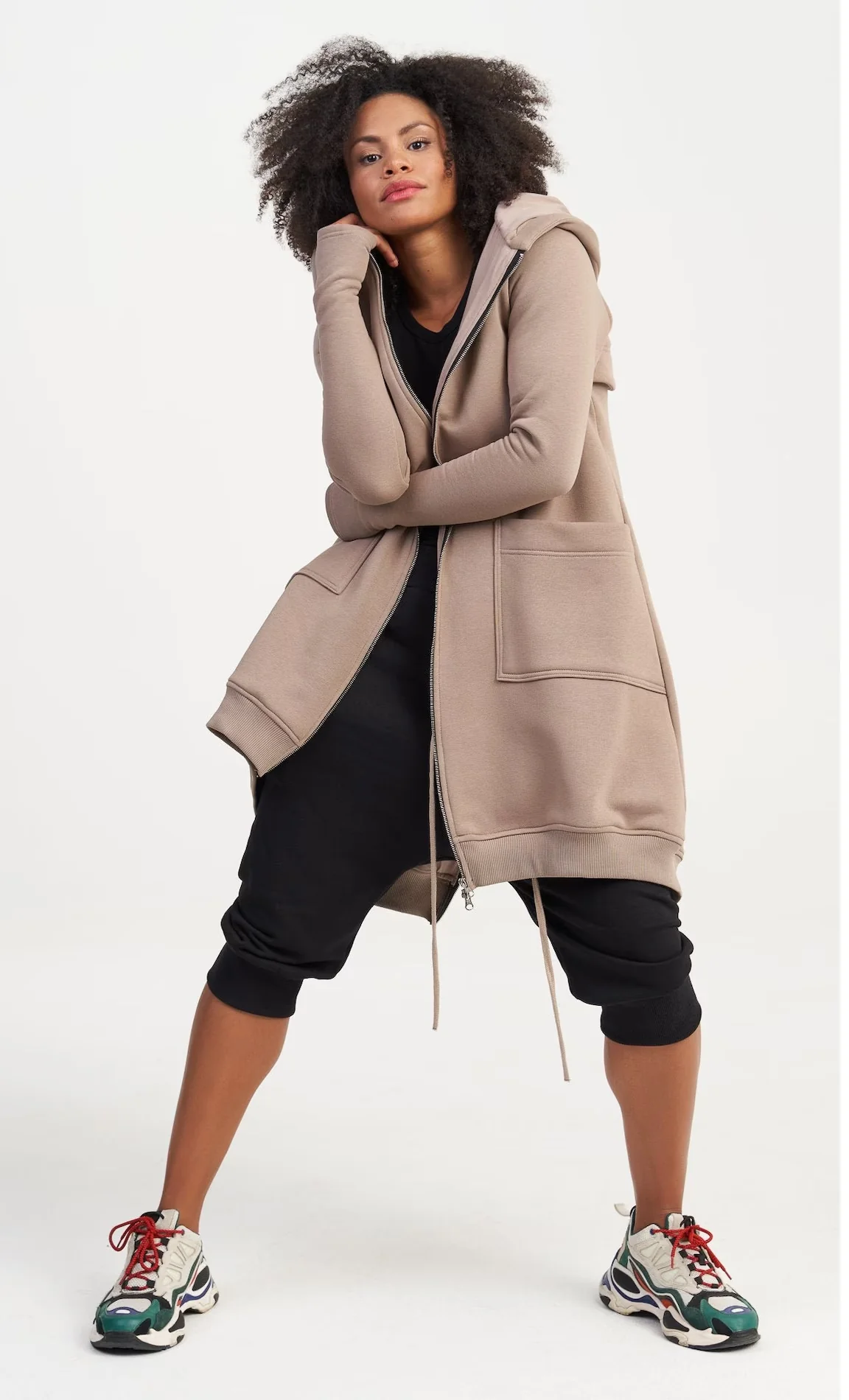 Long Zipper Hooded Sweatshirt - Image 9