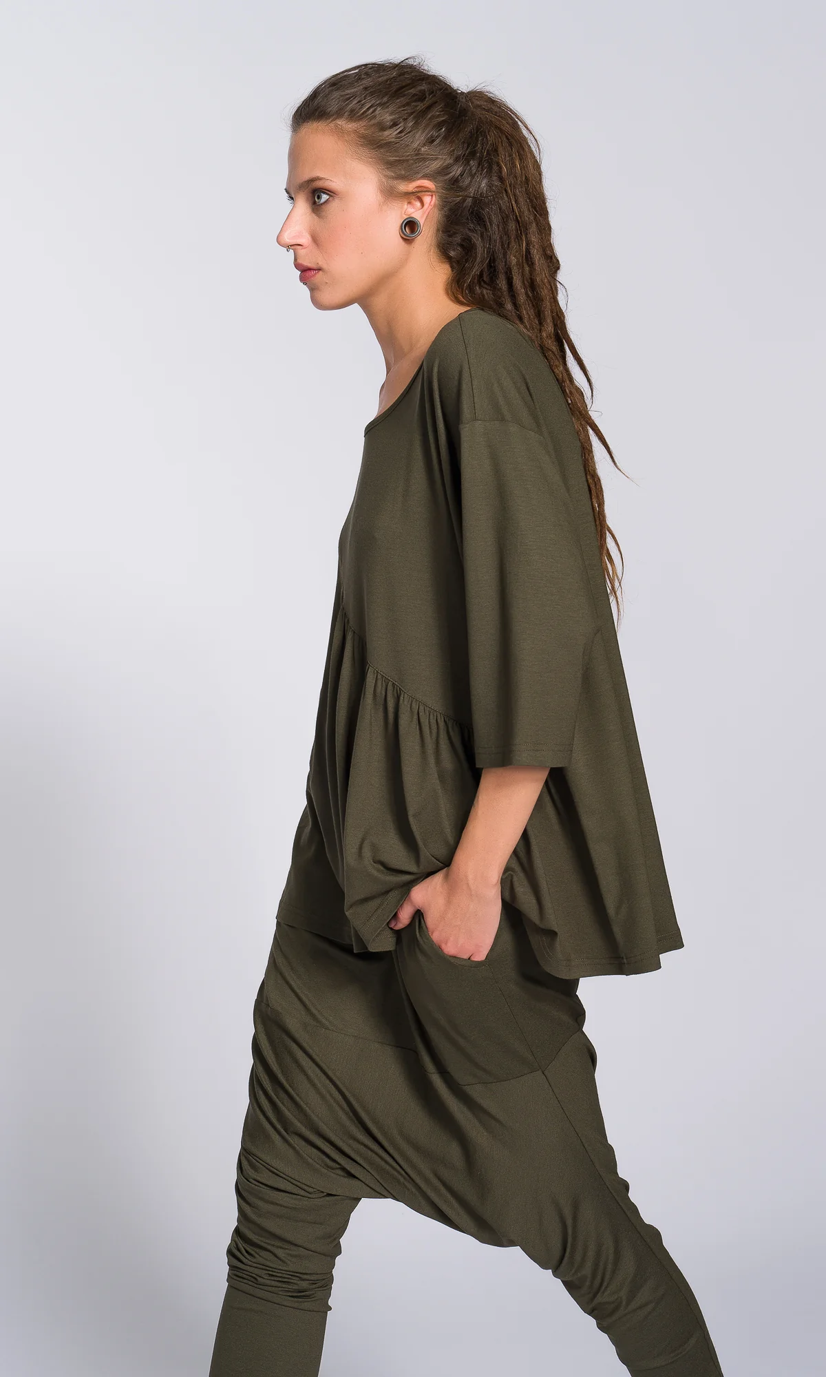 Loose Blouse with Front Gathering - Image 3