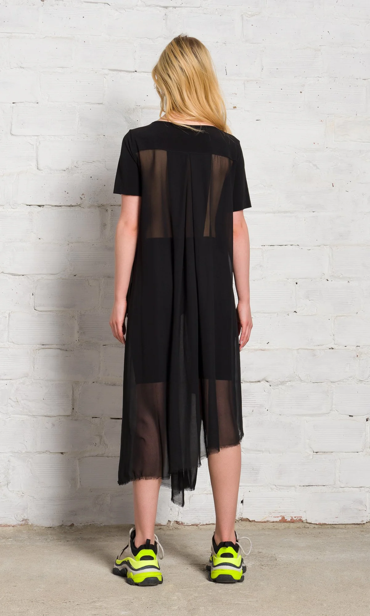 Mixed Fabric Sheer Tunic - Image 4