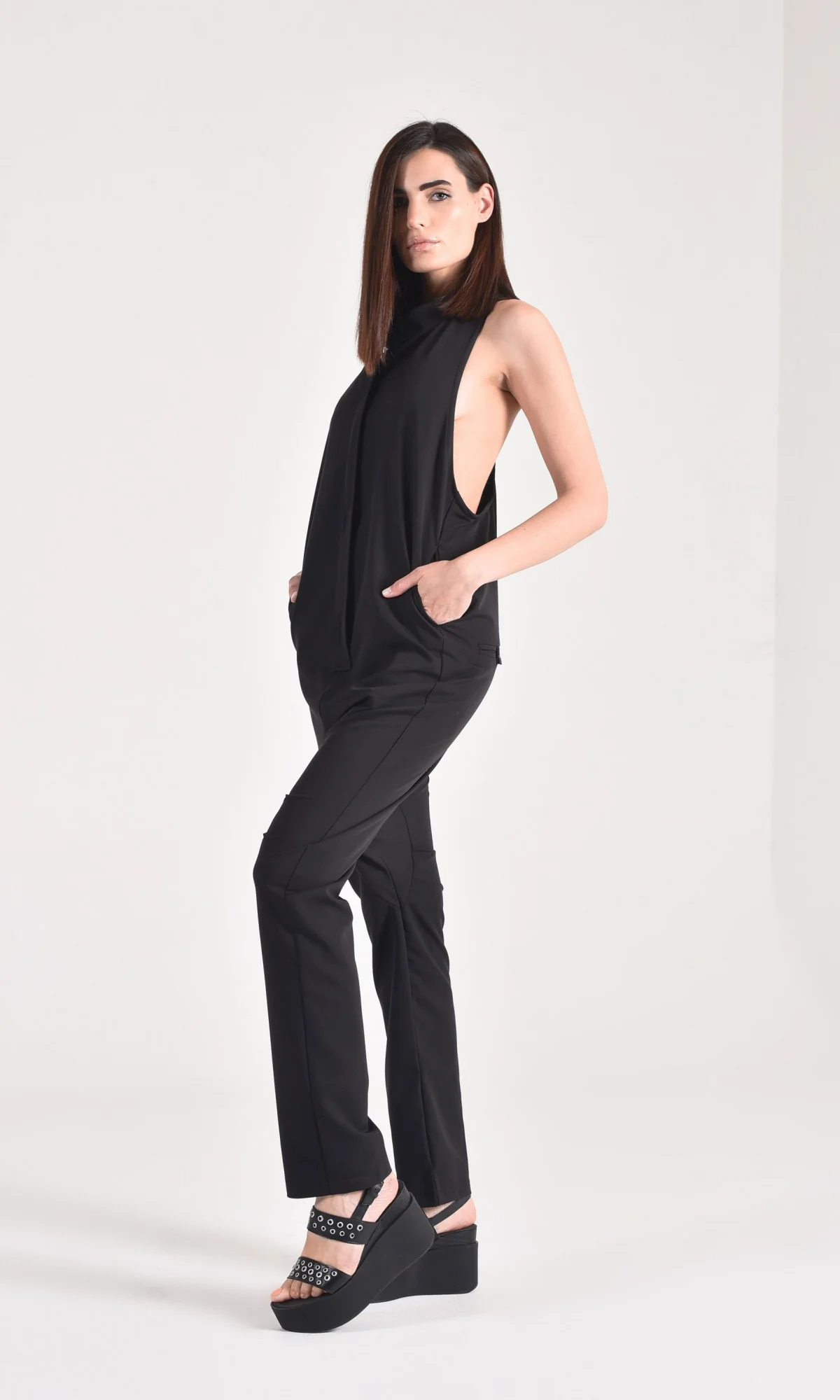 Open Back Cotton Jumpsuit - Image 3