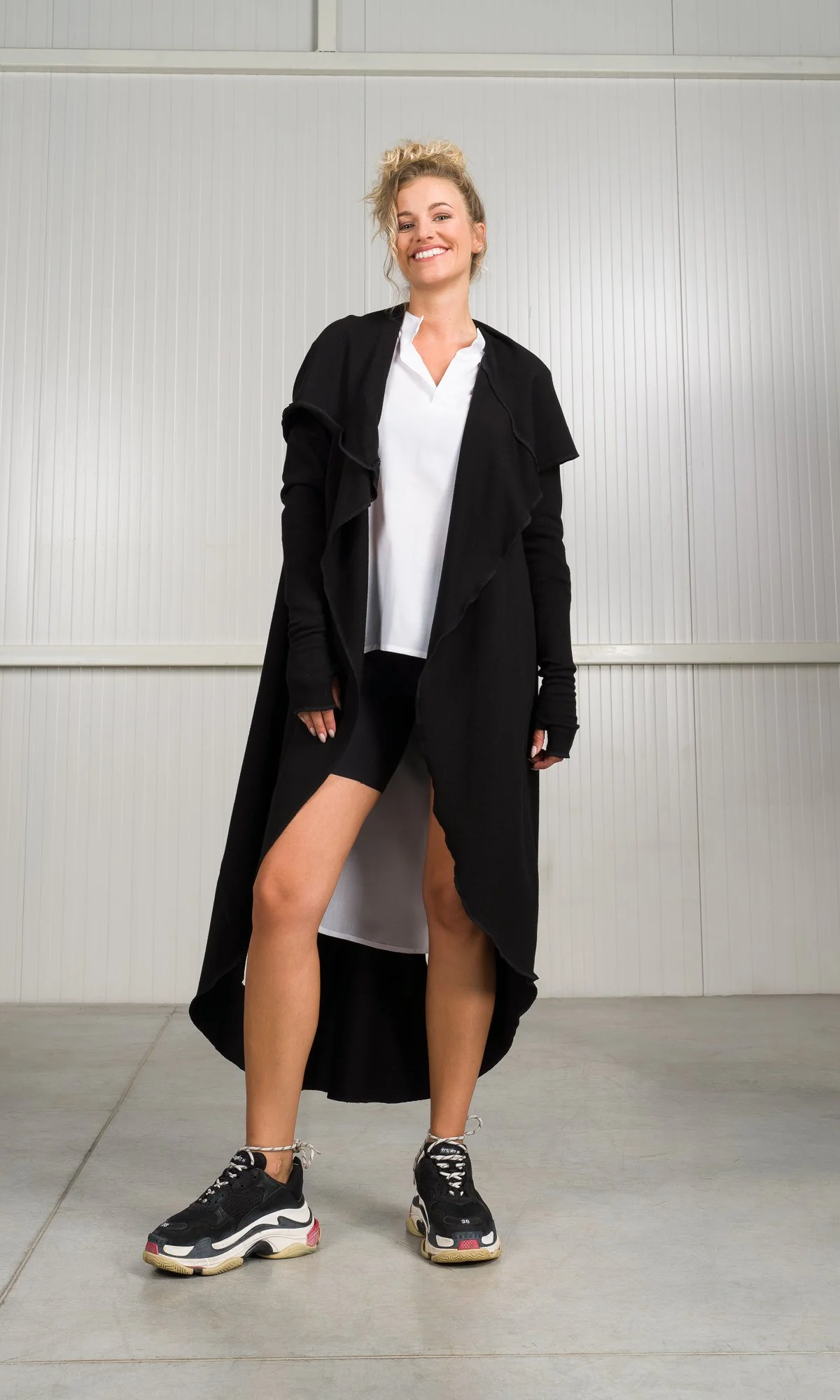 Oversize Knit Cardigan with Leg Оpenings - Image 3