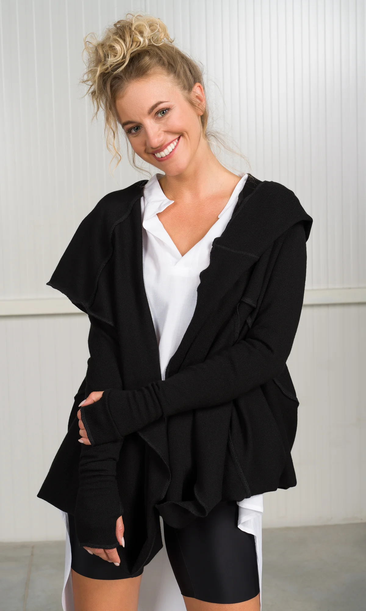 Oversize Knit Cardigan with Leg Оpenings - Image 6
