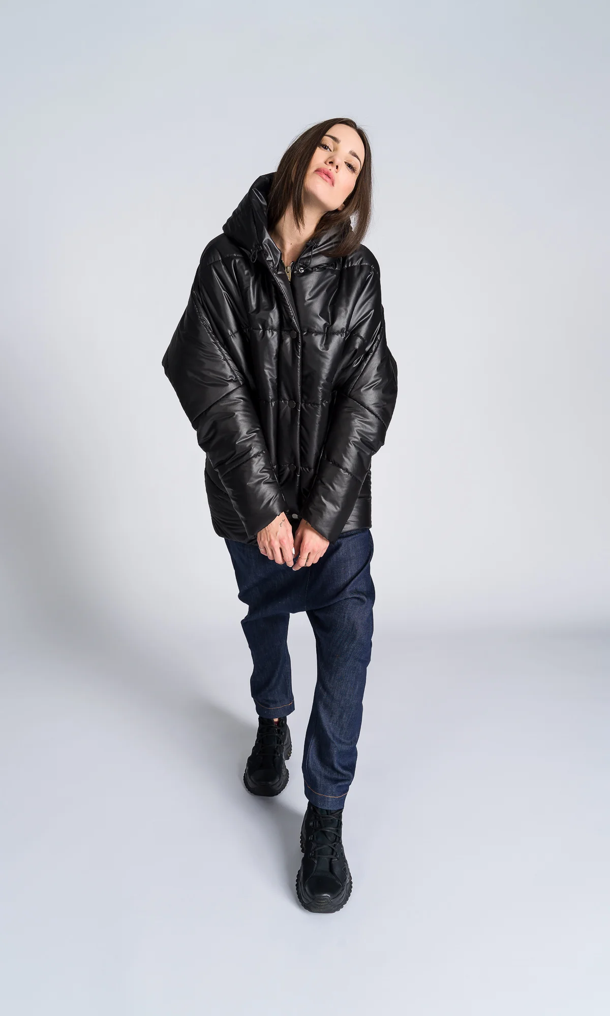 Oversized Quilted Jacket with Drop Shoulder - Image 3