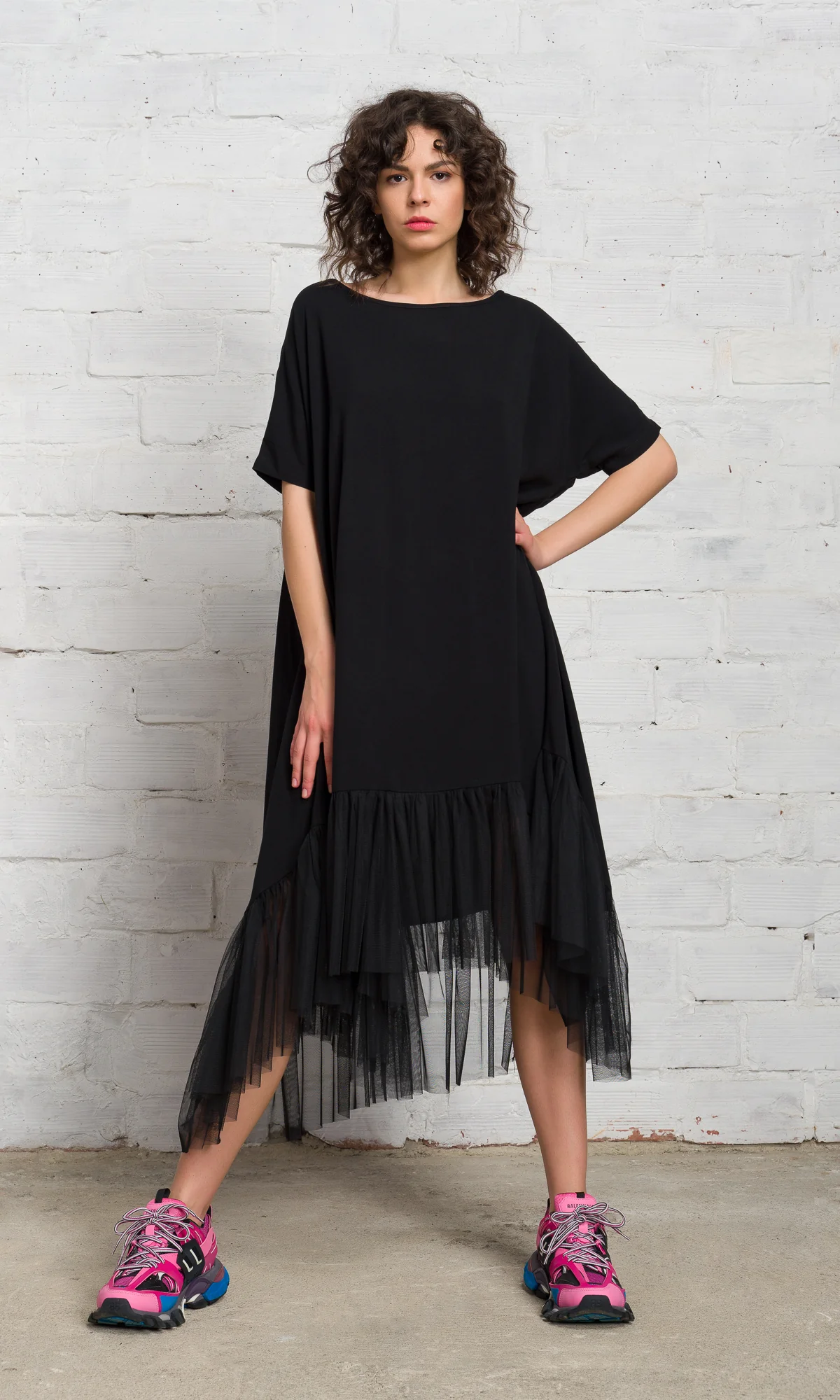 Oversized Tulle Hem Dress - Image 2