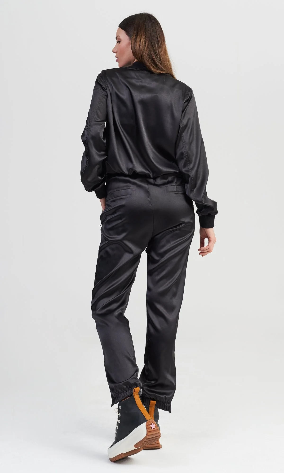 Satin Bomber Jacket and Pants Set - Image 4