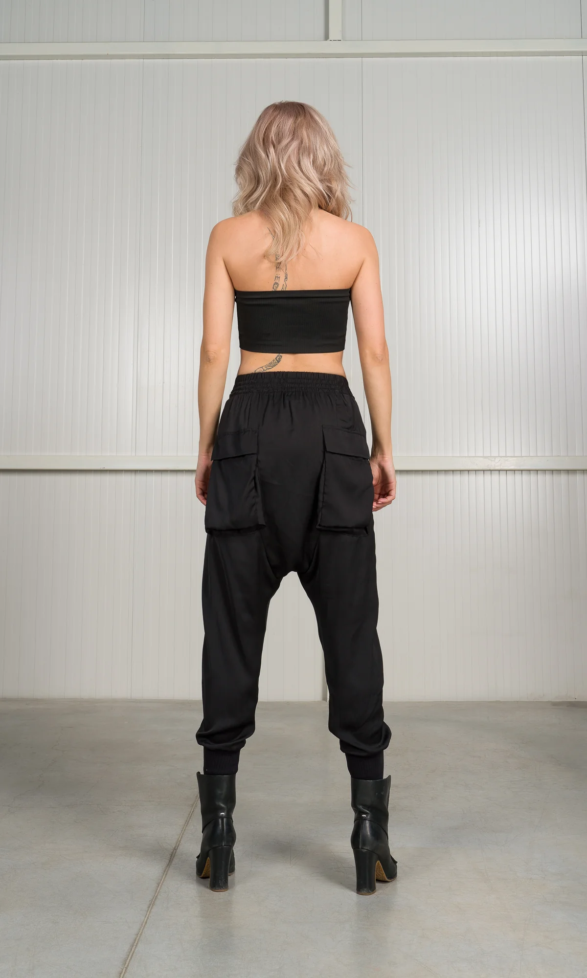 Satin Drop Crotch Cargo Pants - Image 6