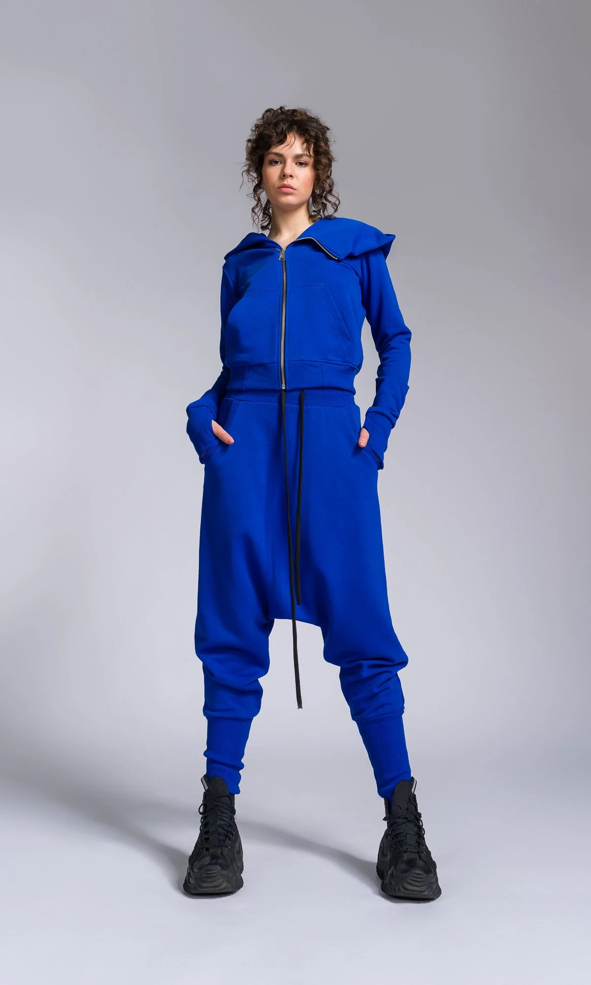Short Hoodie with Asymmetric Closure - Image 9